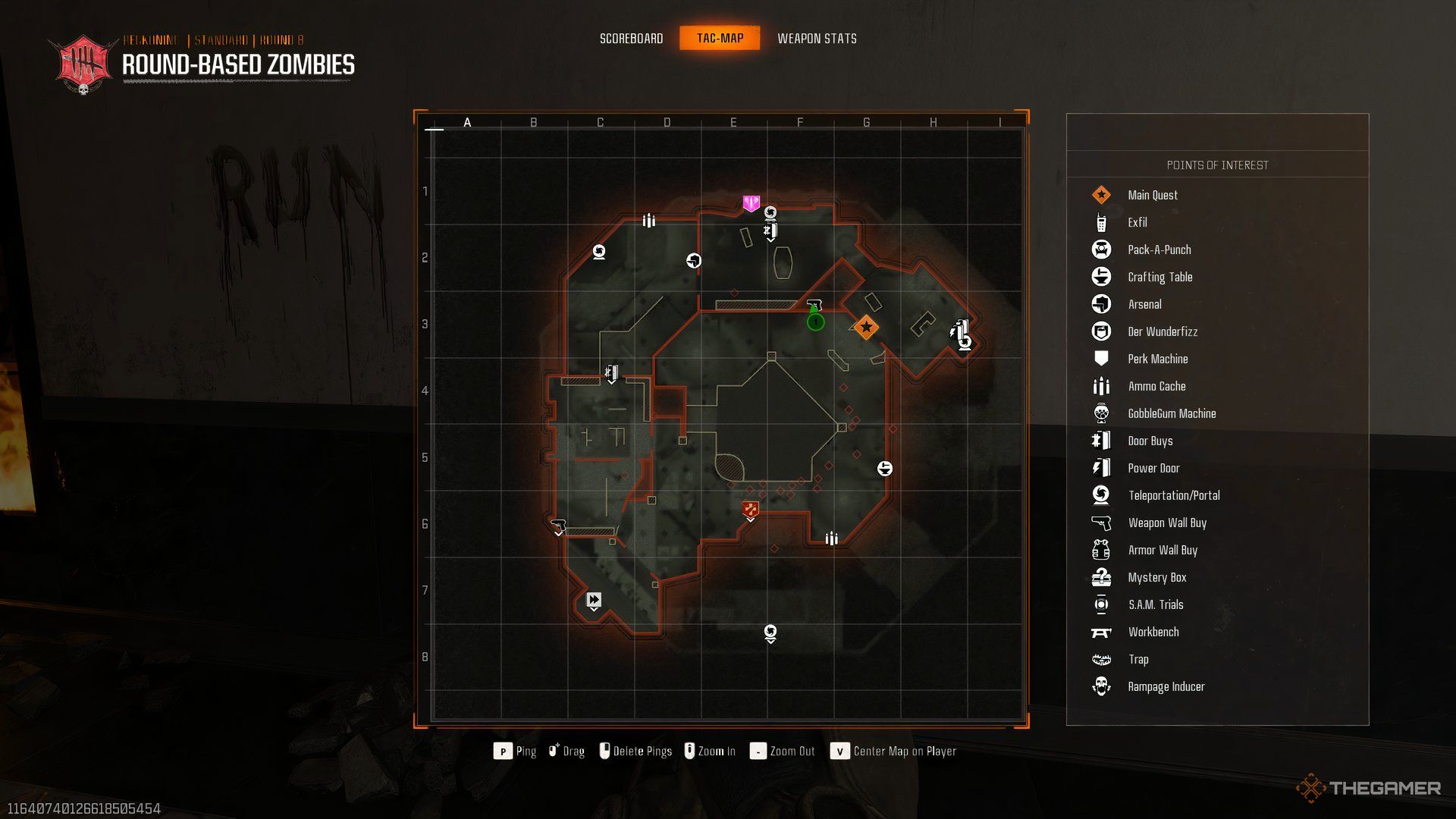 The SVD Sniper's location selected on the map of Call of Duty: Black Ops 6 Zombies. 