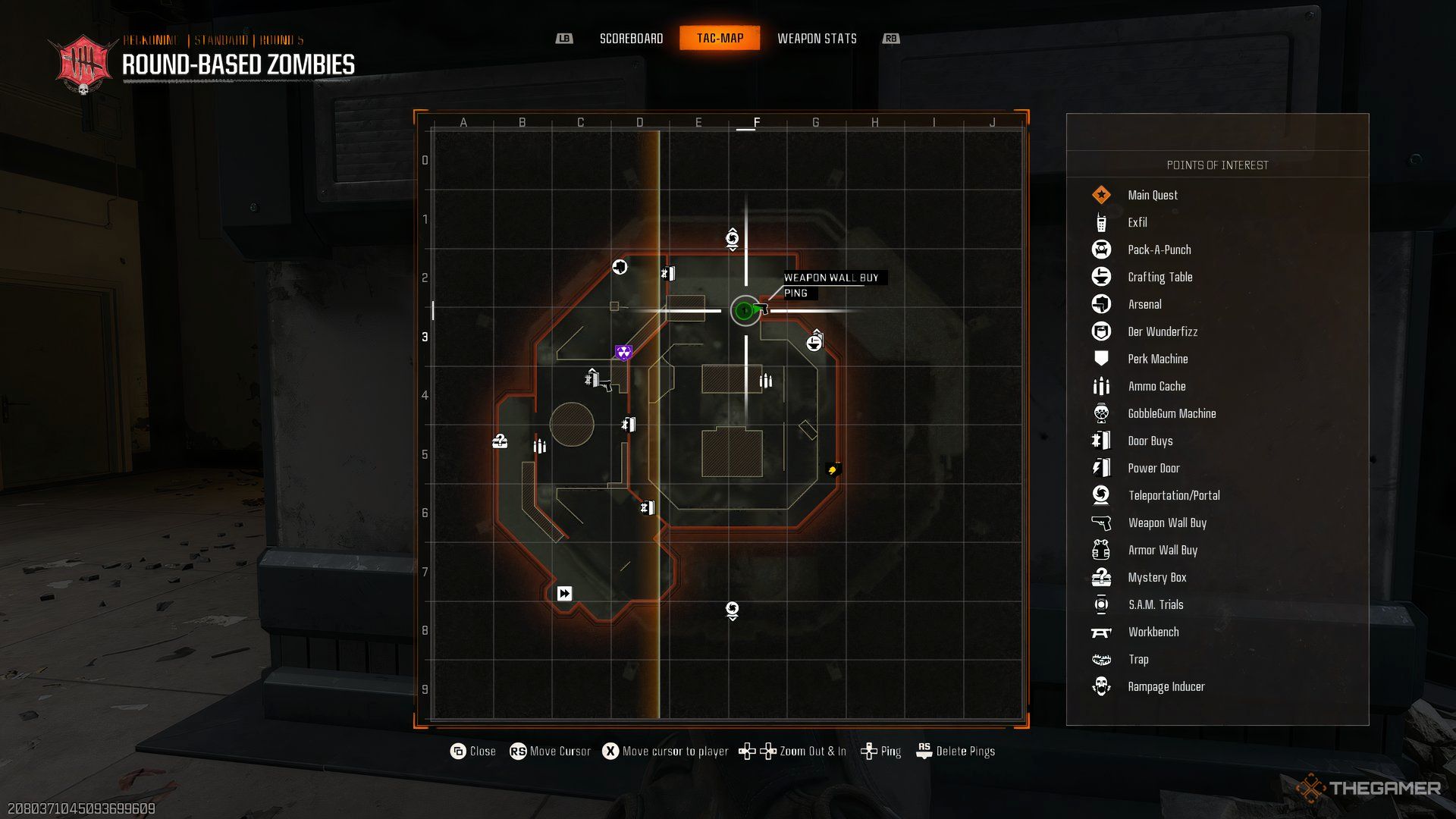 The position of the Tanto .22 highlighted on the map of Call of Duty: Black Ops 6 Zombies. 