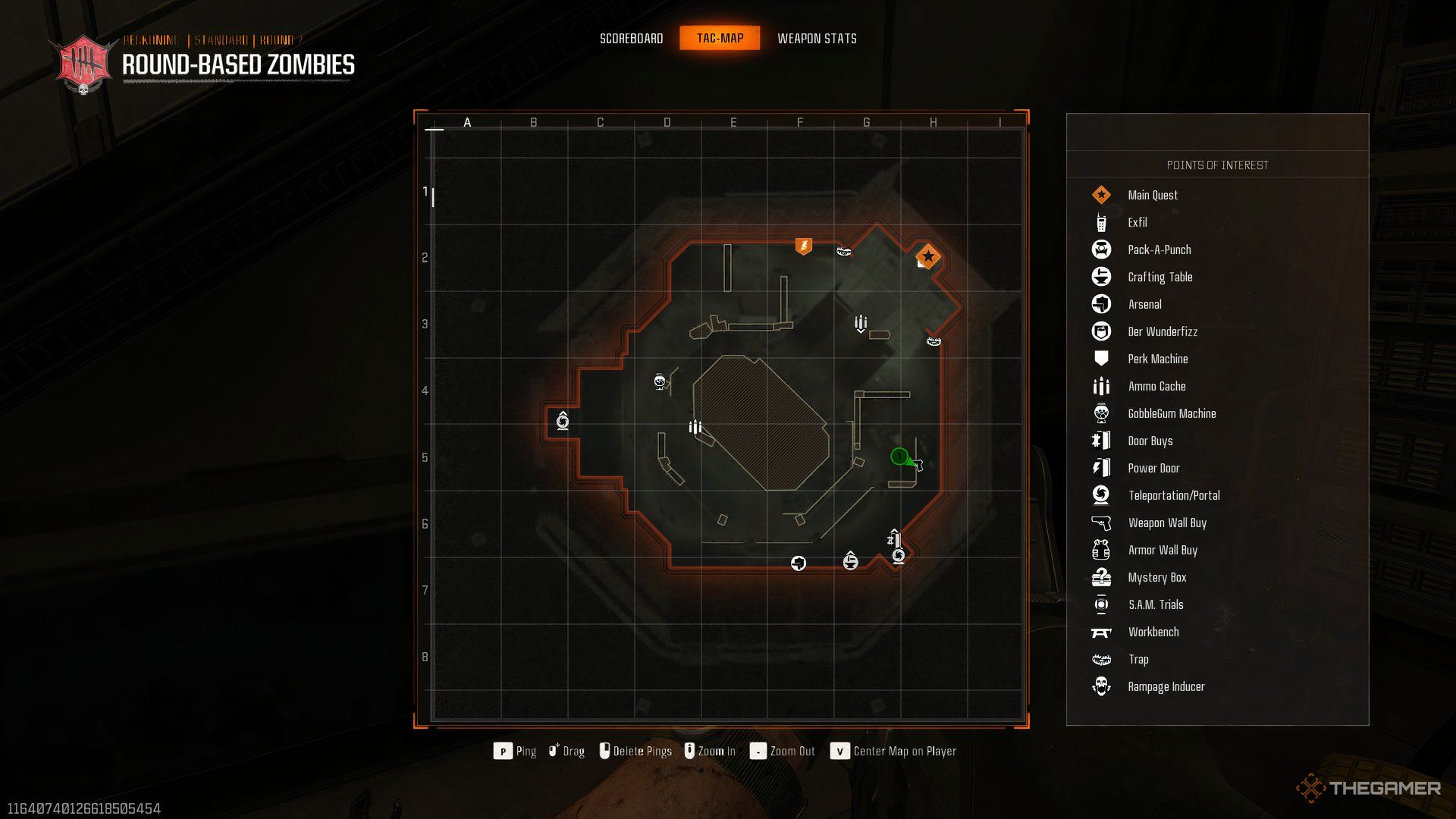 The location of the XM4's Buy Wall highlighted on the map of Call of Duty: Black Ops 6 Zombies.