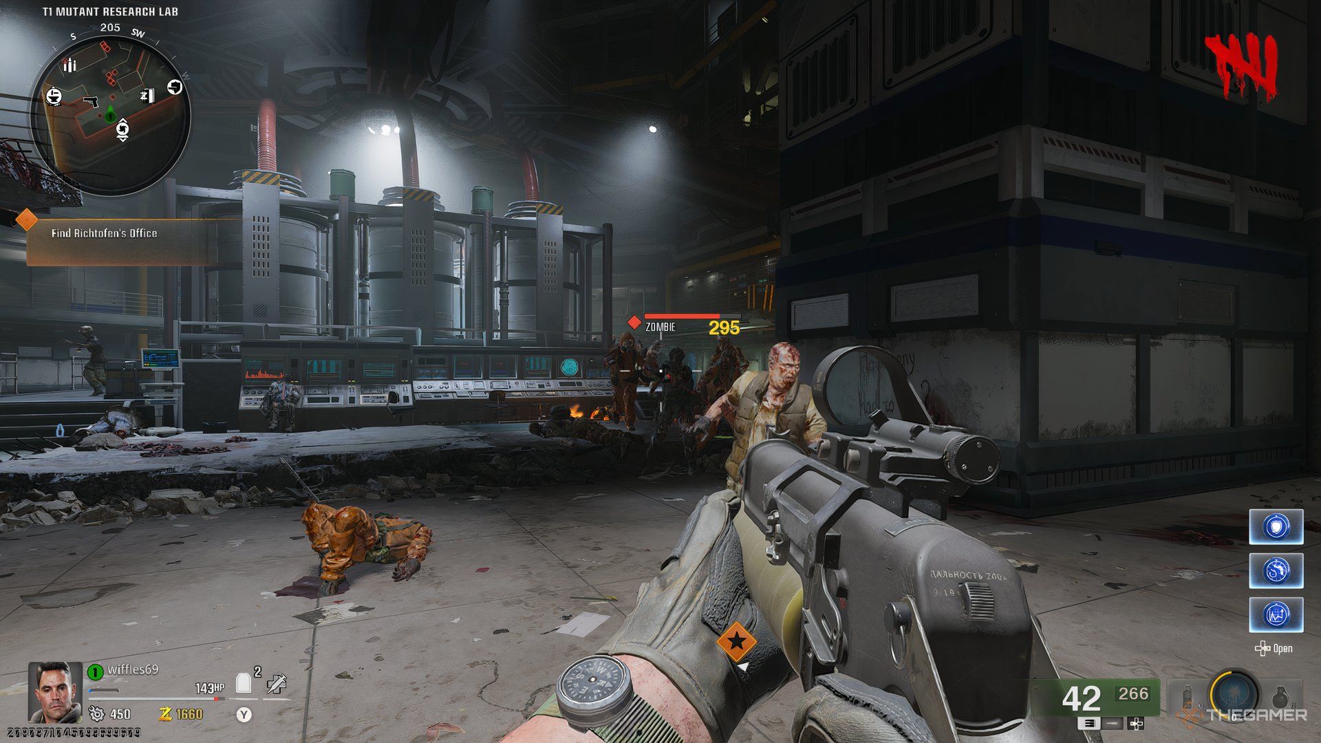 The player attacking zombies who are advancing in Call of Duty: Black Ops 6 Zombies.