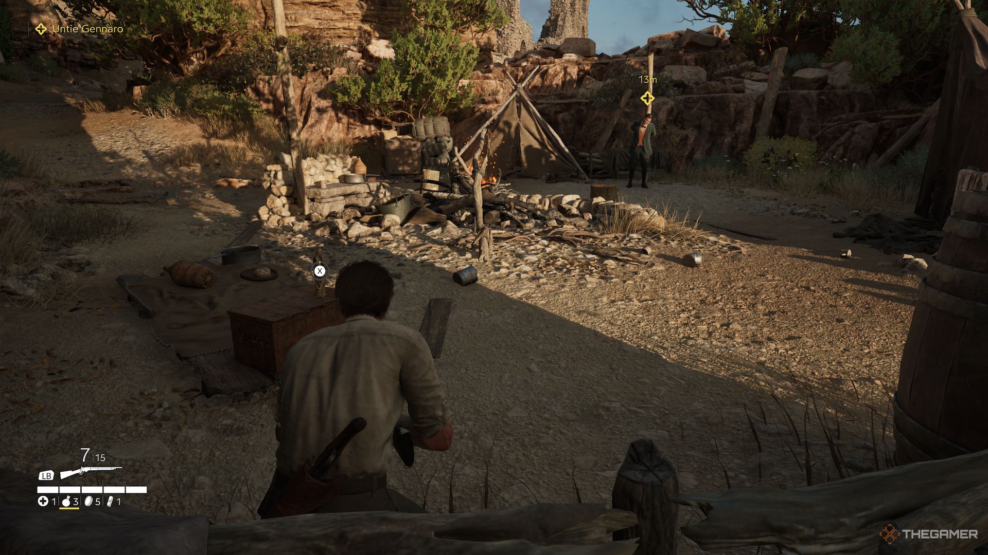 Charm near a camp fire in Mafia The Old Country.