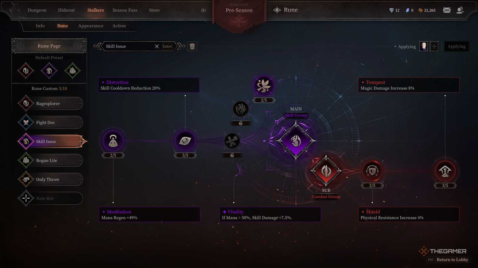 Clad's Solo Rune Group with Skill and Combat.