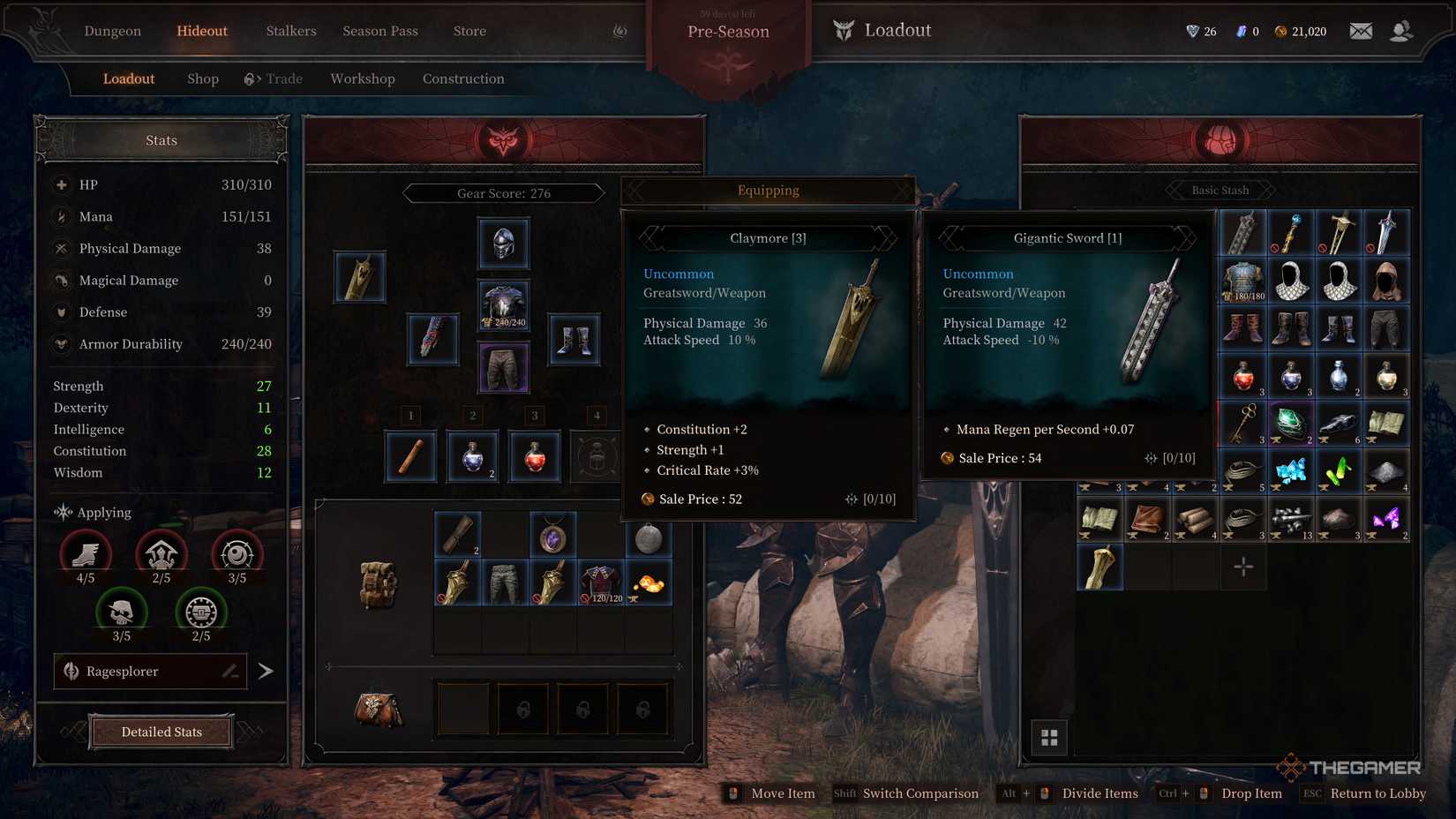 Claymore and Gigantic Sword weapons for Baran in Dungeon Stalkers.