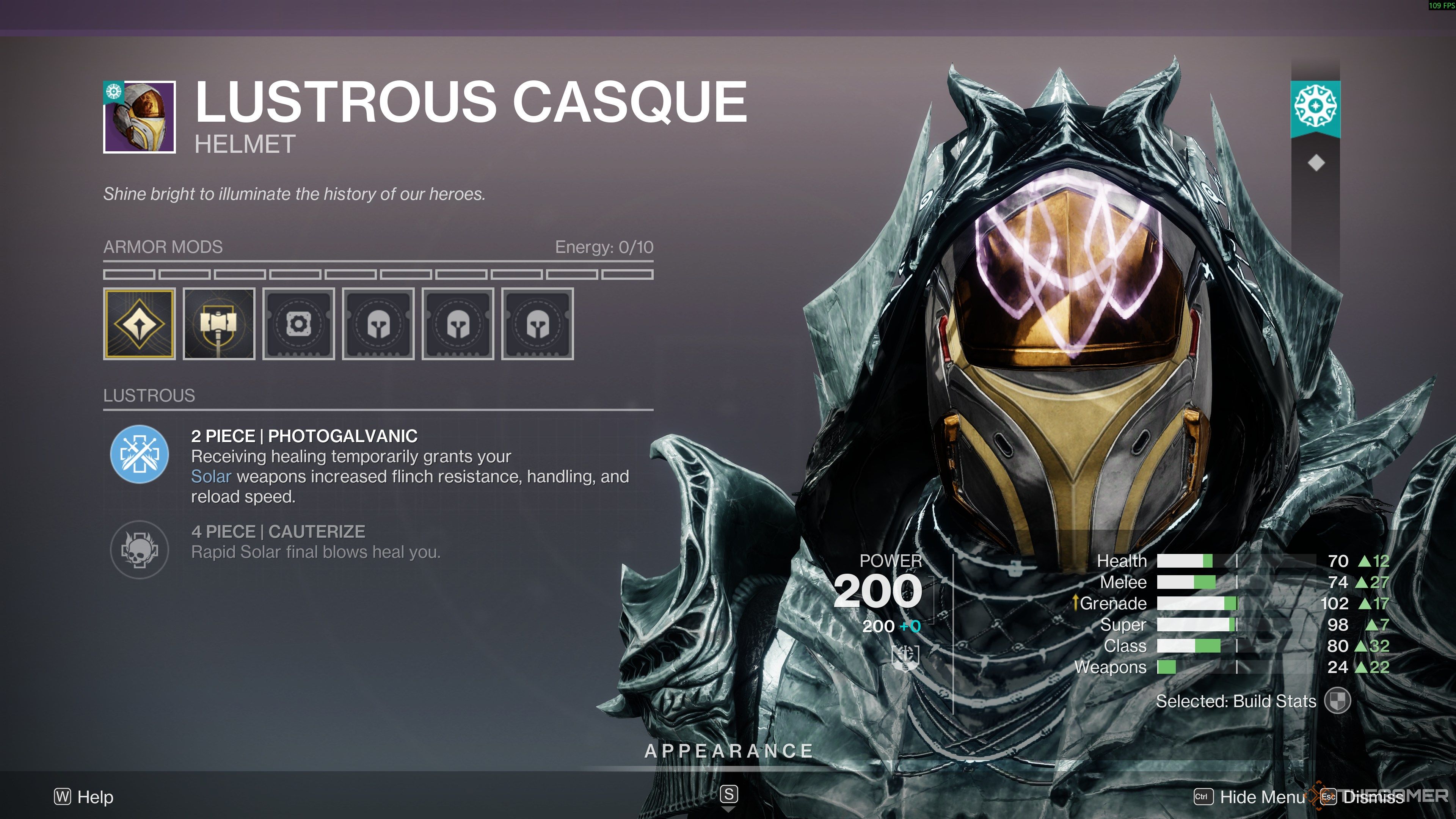 Destiny 2 Lustrious Casque Armor