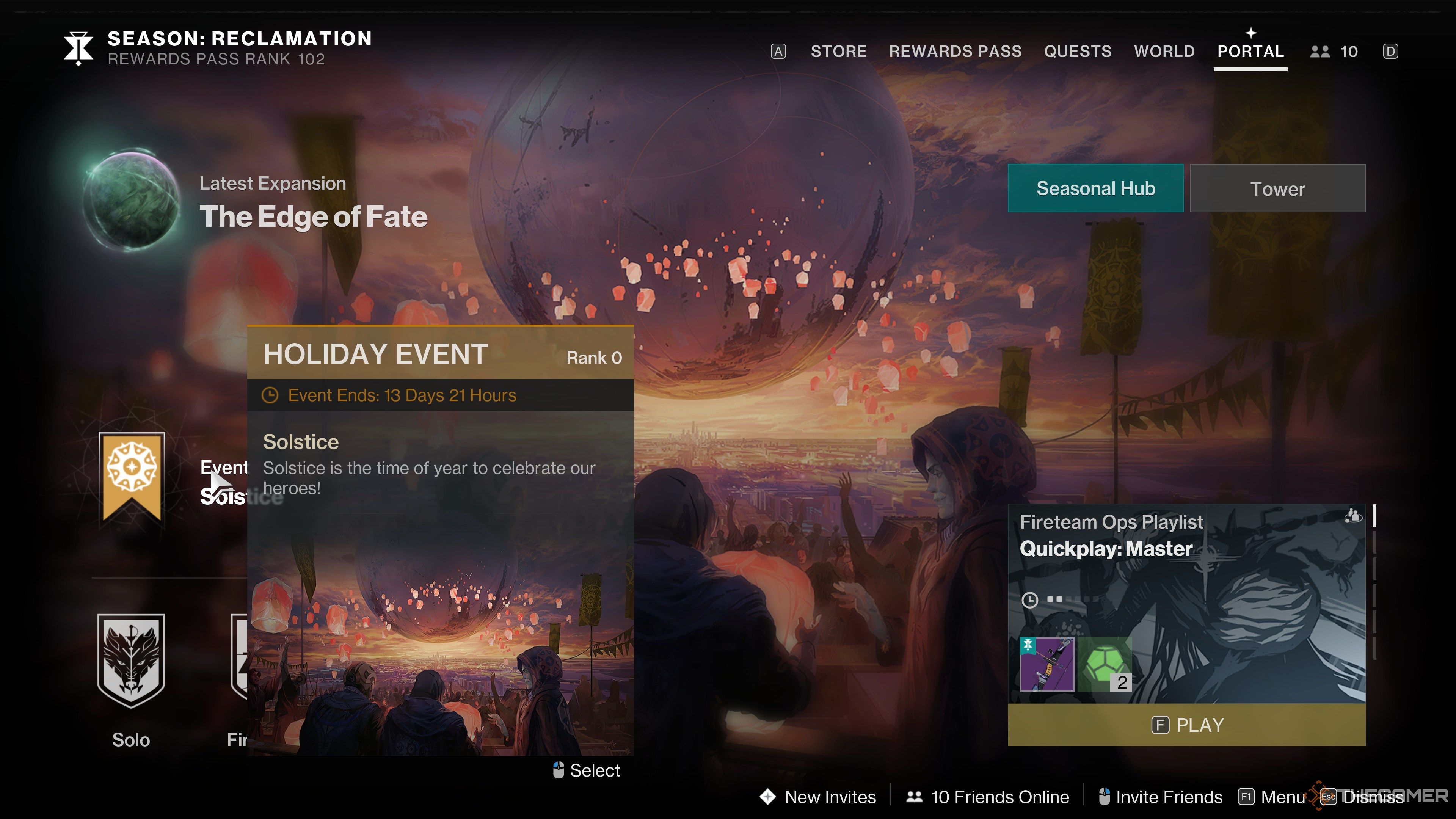Destiny 2 Solstice 2025 Tab On Portal Menu