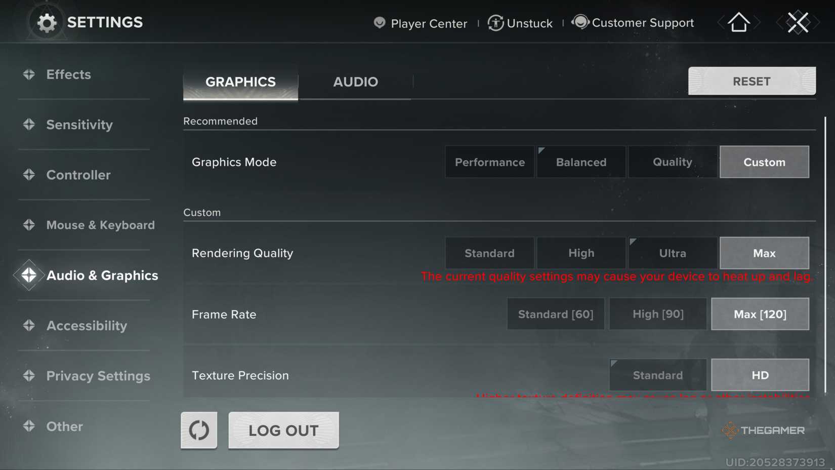Destiny Rising Graphics Options
