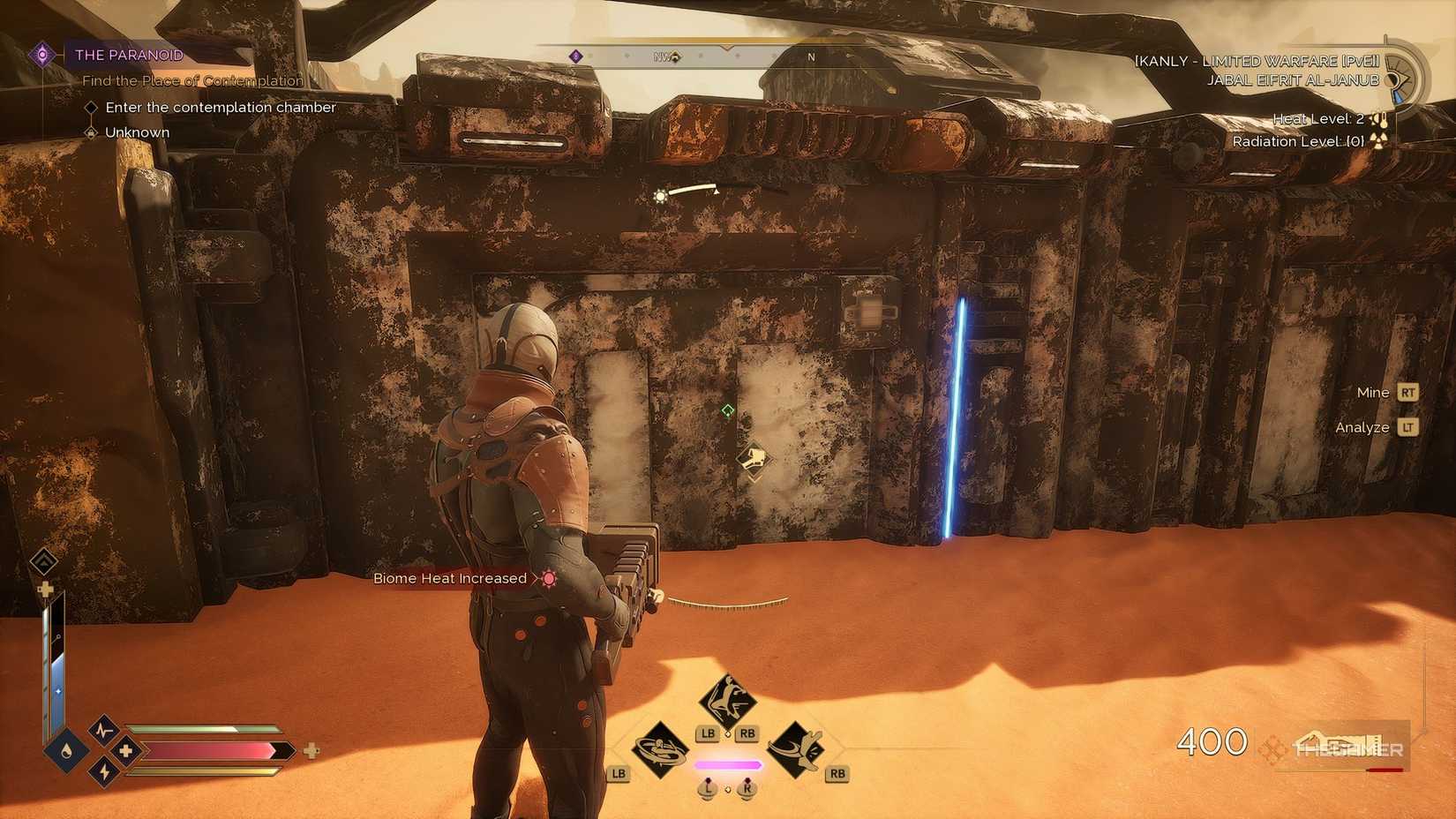 The player using their Cutteray to open a ship's door in Dune: Awakening. 