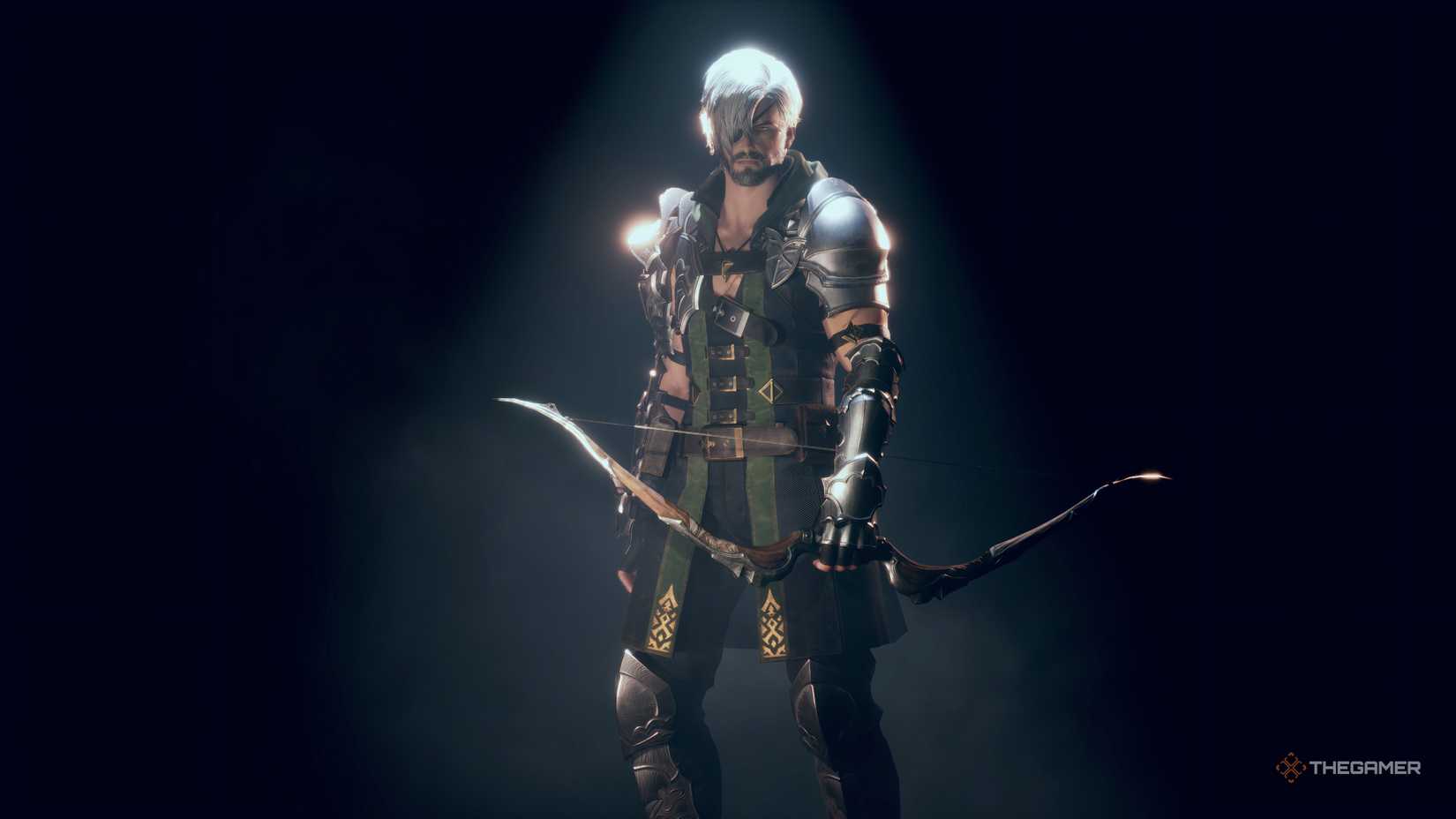 Dungeon finish screen with Urud standing in the center and darkness around him.