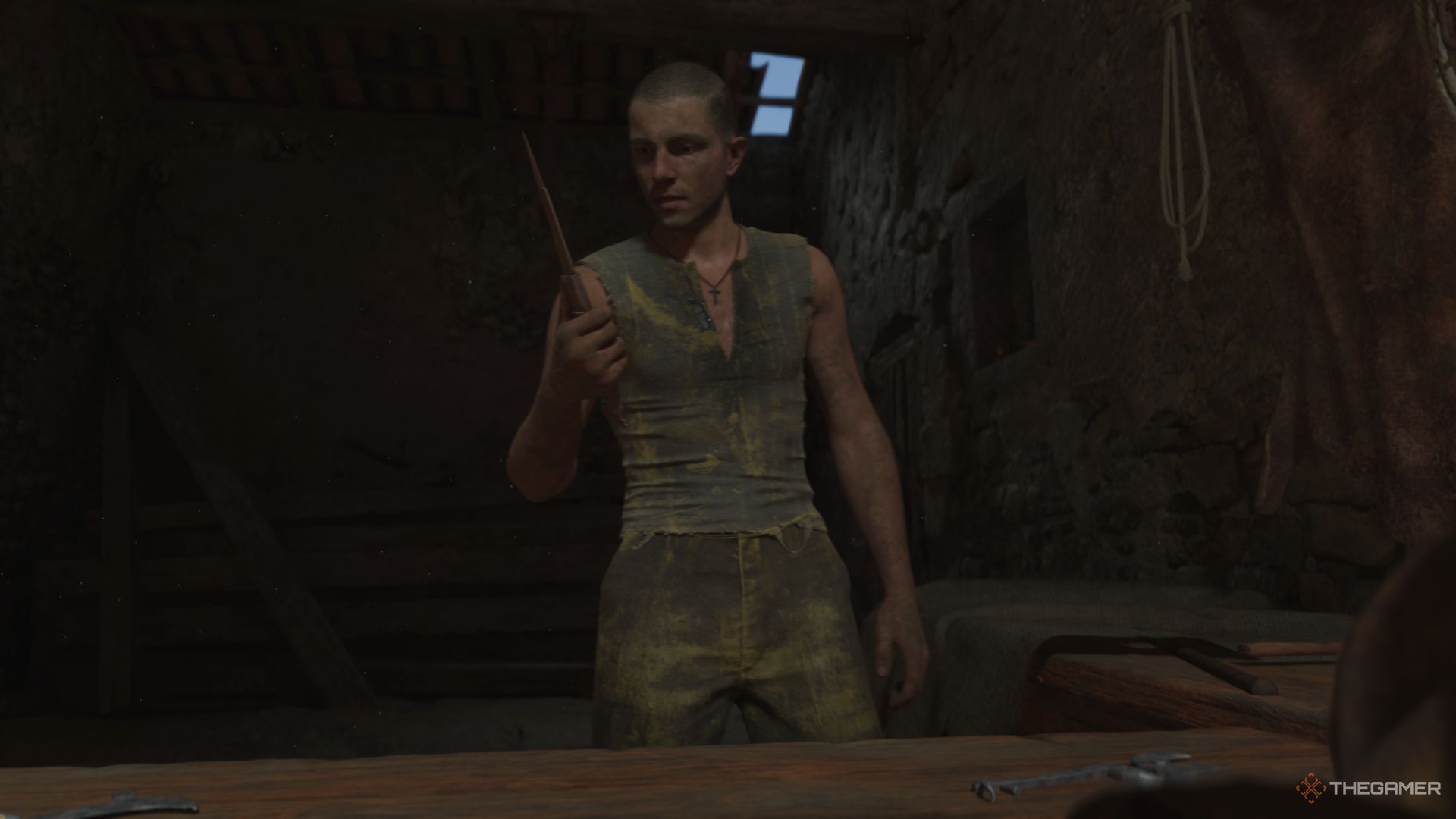 Enzo getting his first knife in Mafia The Old Country.