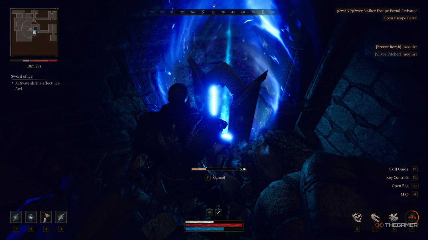 Escape Tomestone being activated to esacpe the dungeon.