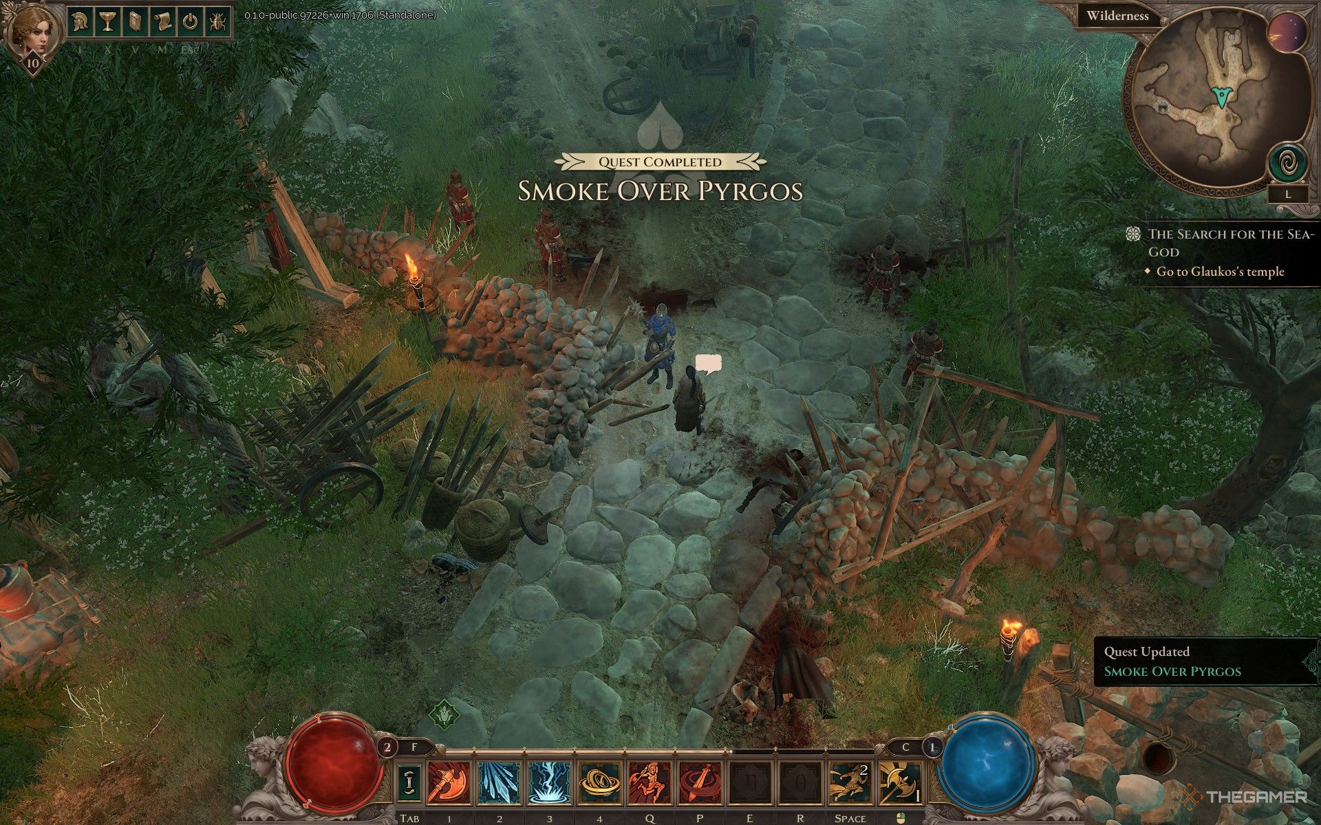 Finishing the Smoke Over Pyrgos quest in Titan Quest 2.