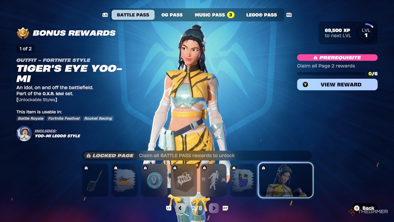 Fortnite Chapter 6 Season 4 - Battle Pass bonus rewards page two.