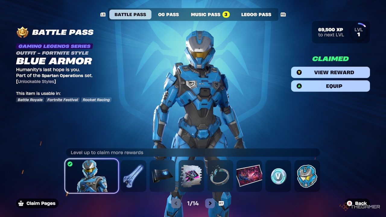 Fortnite Chapter 6 Season 4 - Battle Pass page one.