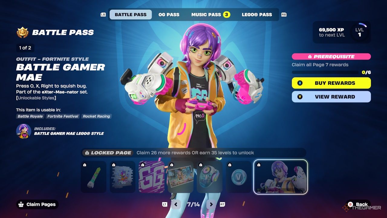 Fortnite Chapter 6 Season 4 - Battle Pass page seven.