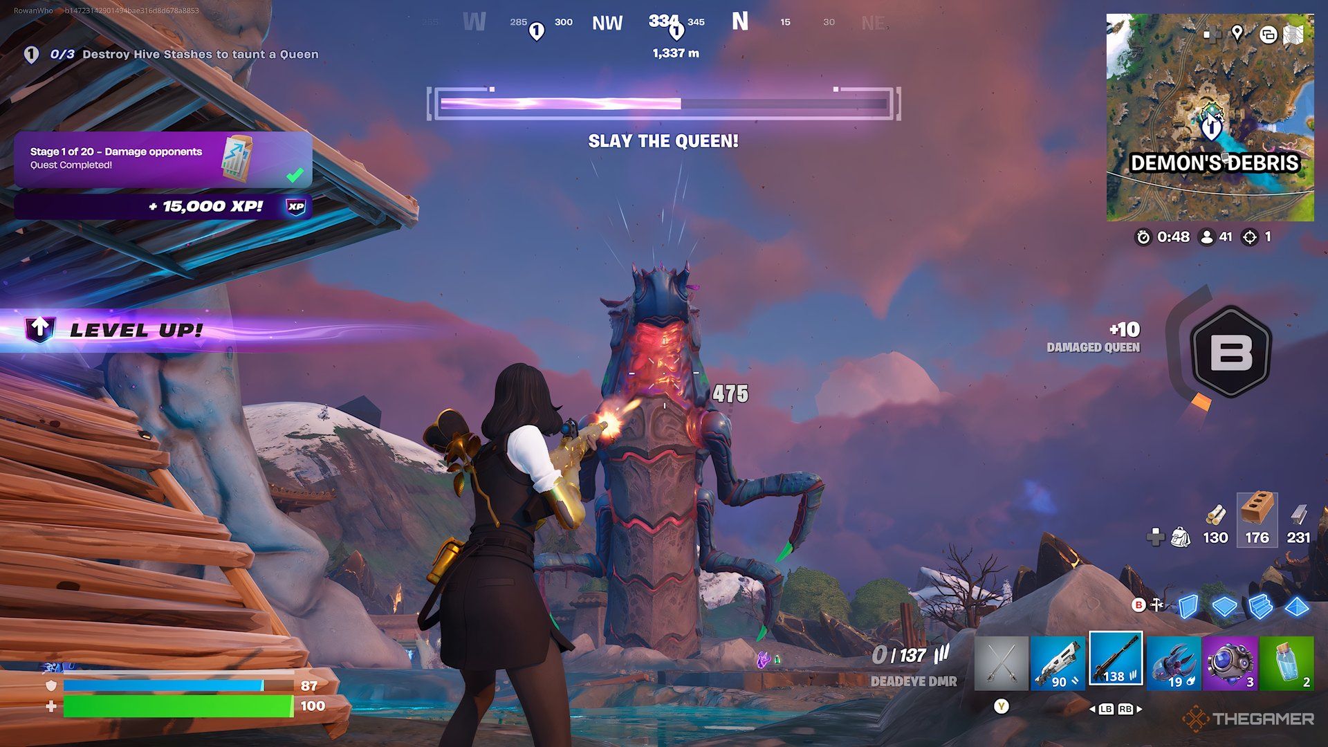 Fortnite killing the Queen bug.