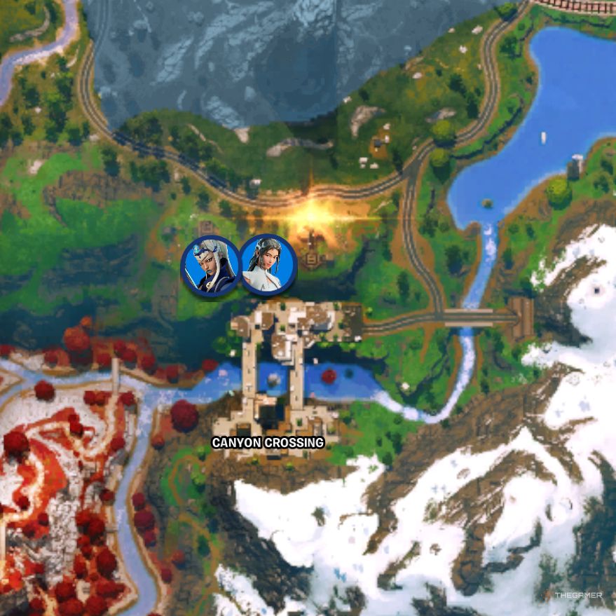 Map image showing Yoo-Mi and Mizuki in Fortnite: Chapter 6, Season 4.