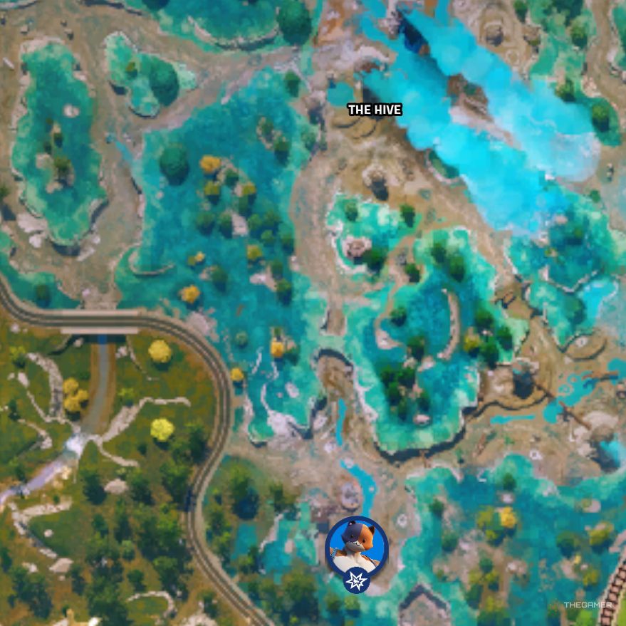 The map showing the location of Meowscles in Fortnite: Chapter 6, Season 4.