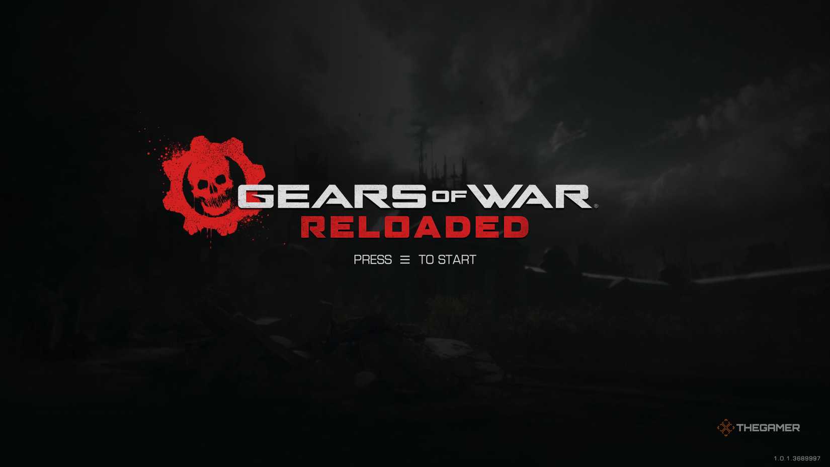 The Gears of War: Reloaded menu splash screen.