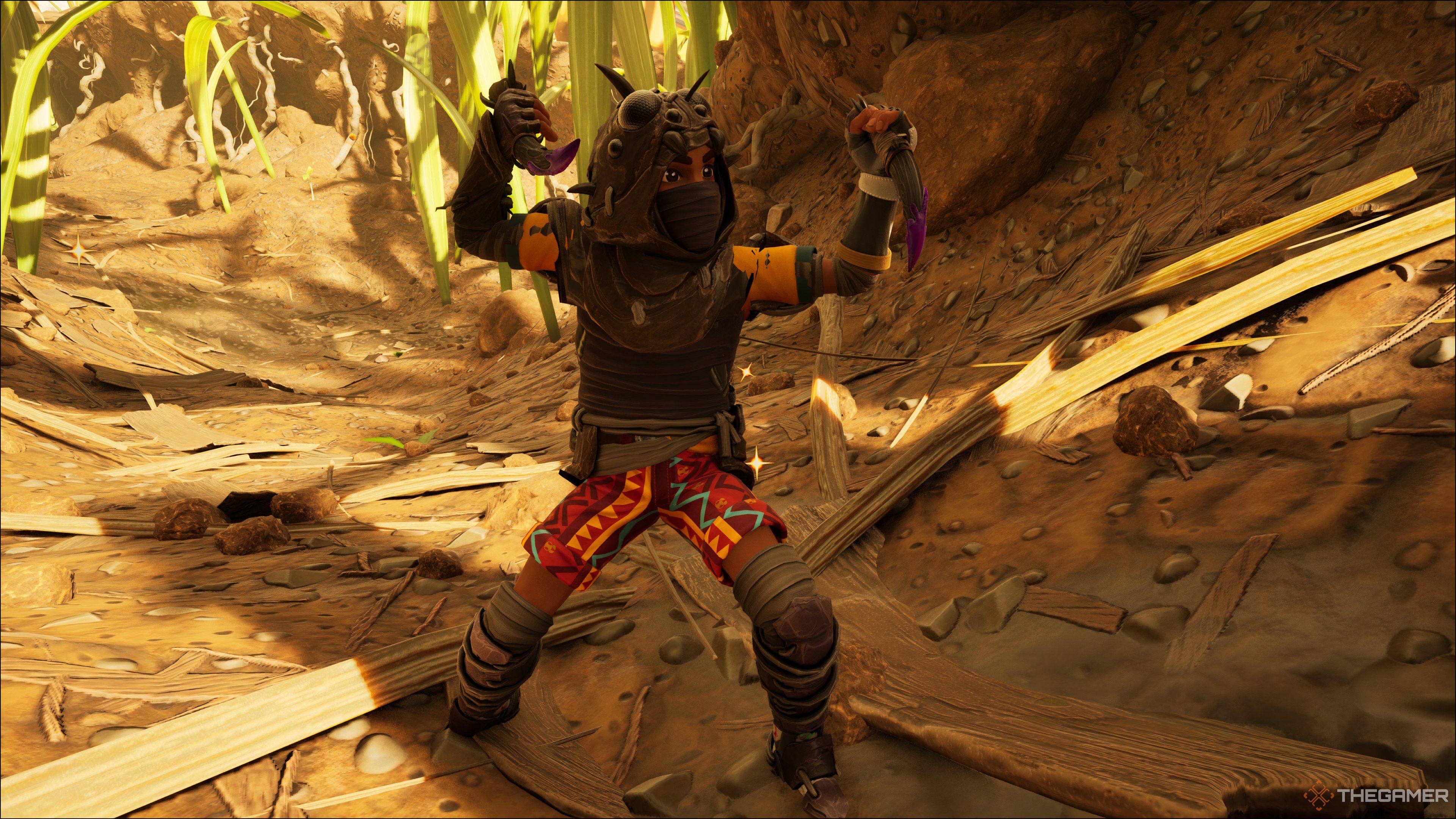 Max dressed as a Rogue in Grounded 2.