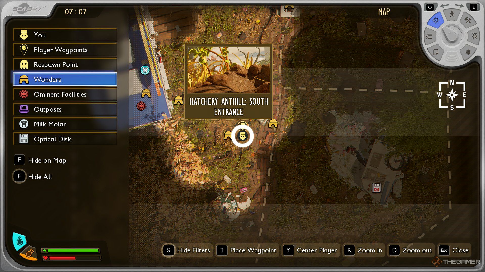 On the map of Grounded 2 with Hatchery Anthill selected. 