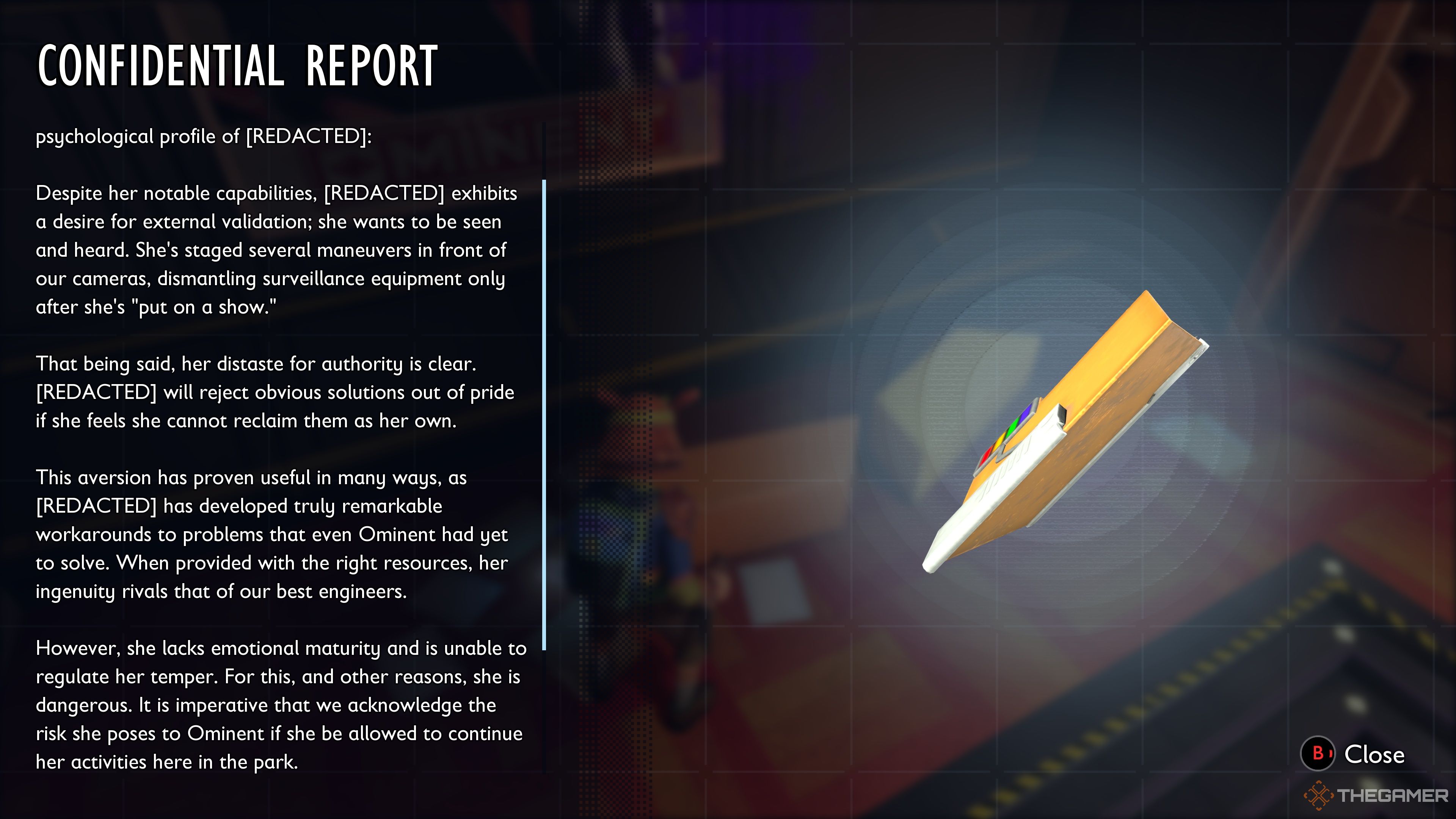 The Masked Stranger Boss Report in Grounded 2.