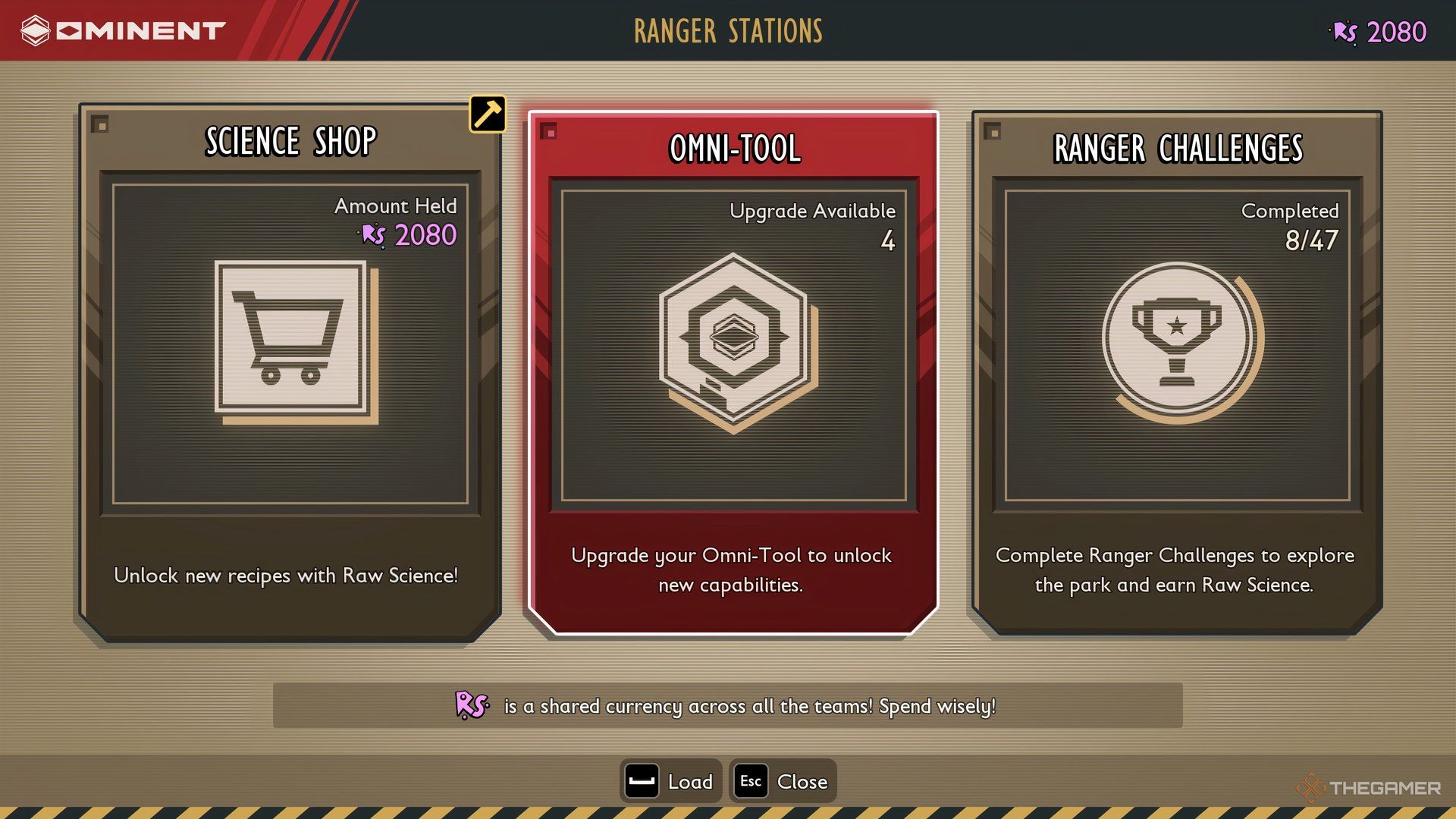 Grounded 2 Omni-Tool Upgrade Screen.