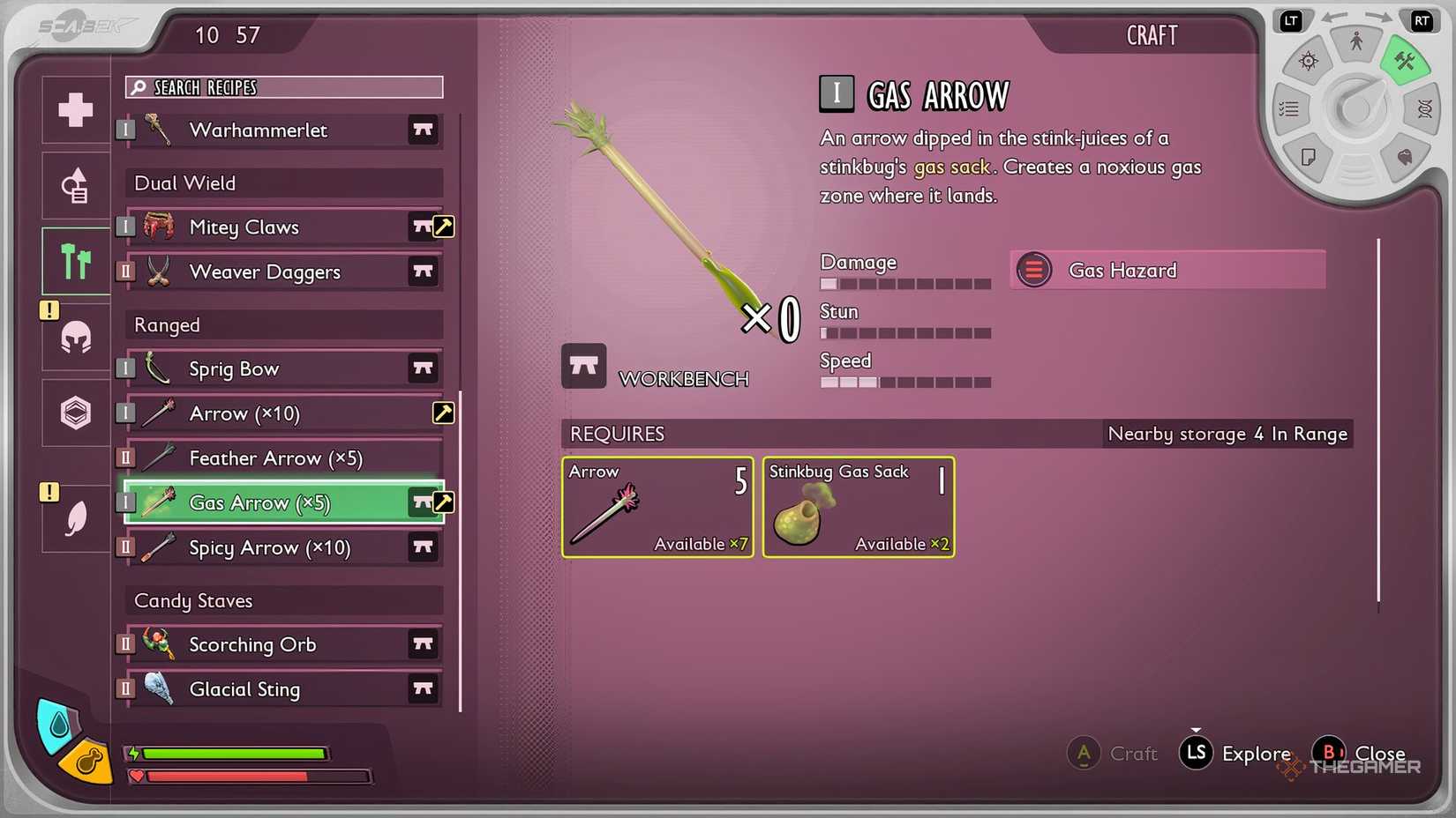 Grounded 2 ranged weapons in the Workbench menu.