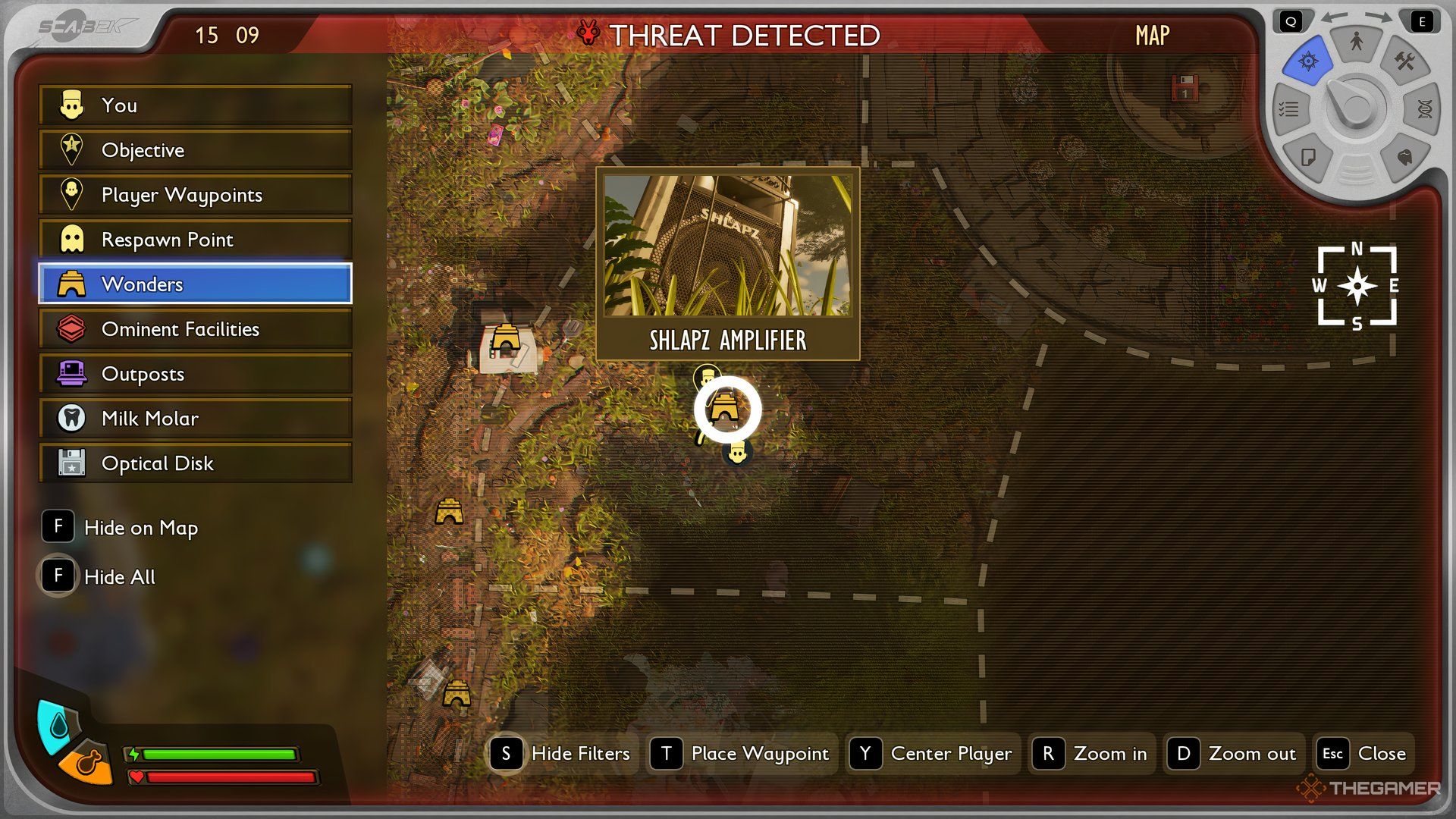 Shalpz Amplifier's location selected in the map of the Grounded 2. 