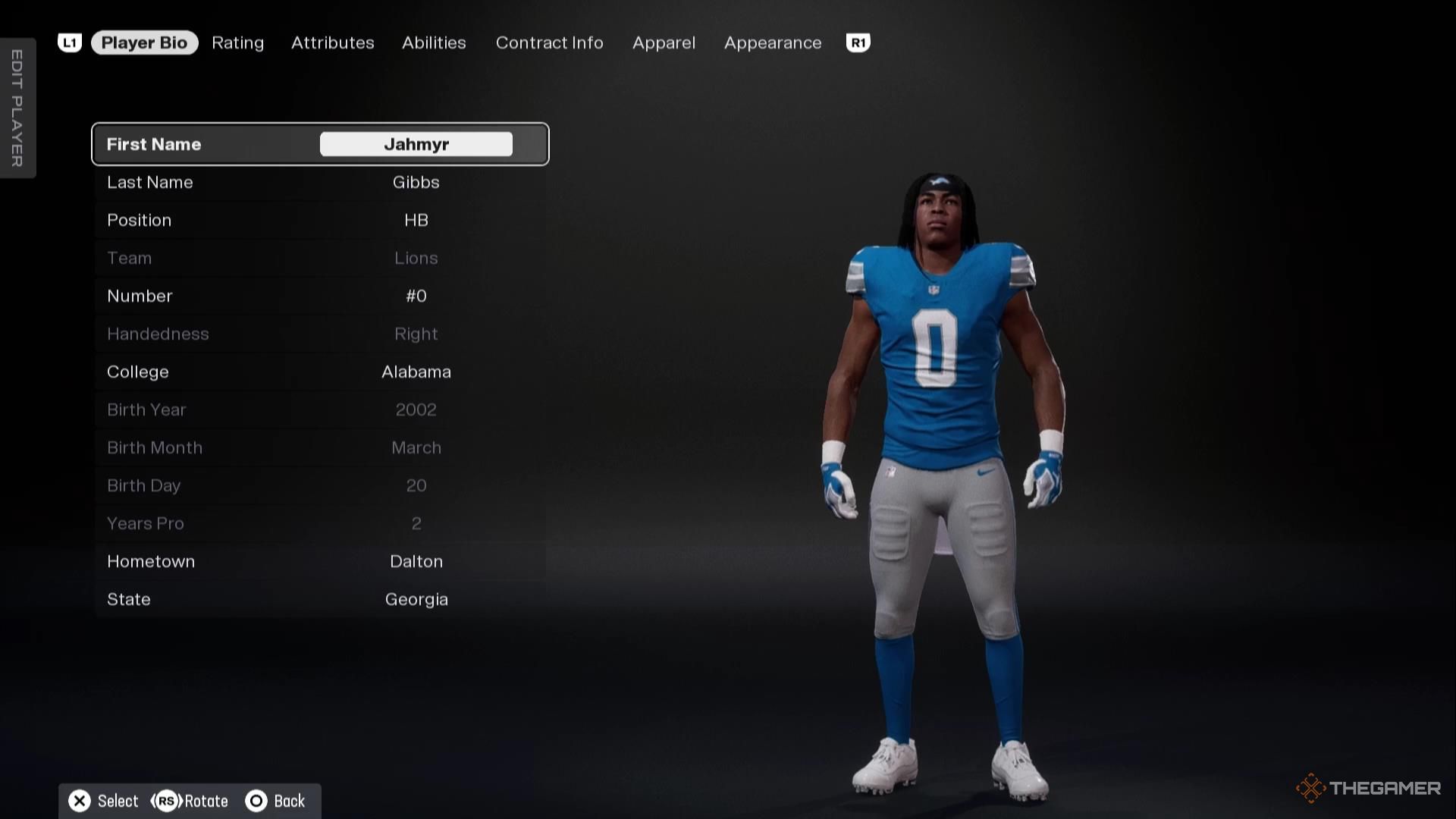 Jahmyr Gibbs in Madden NFL 26.