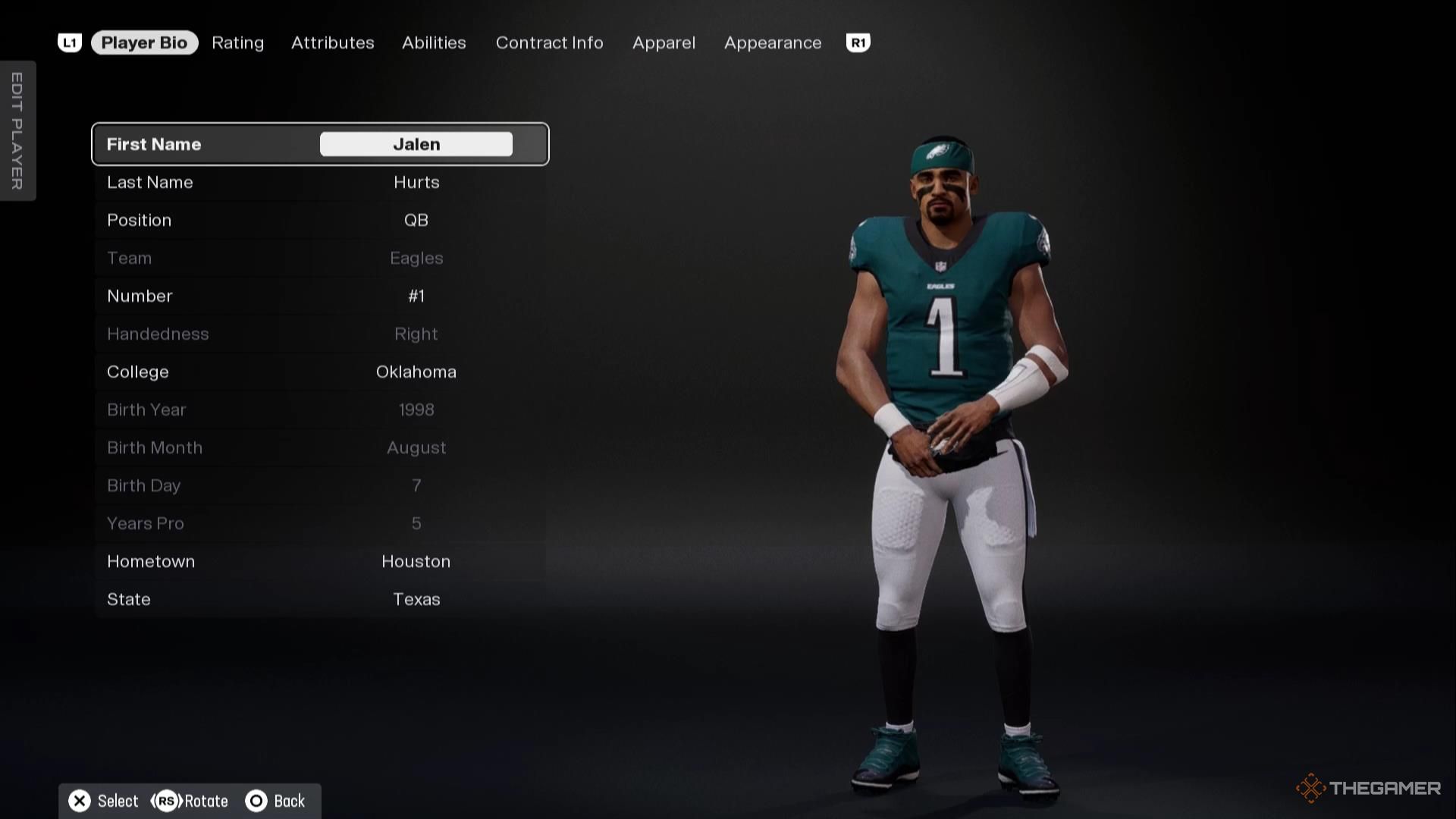 Jalen Hurts in Madden NFL 26.