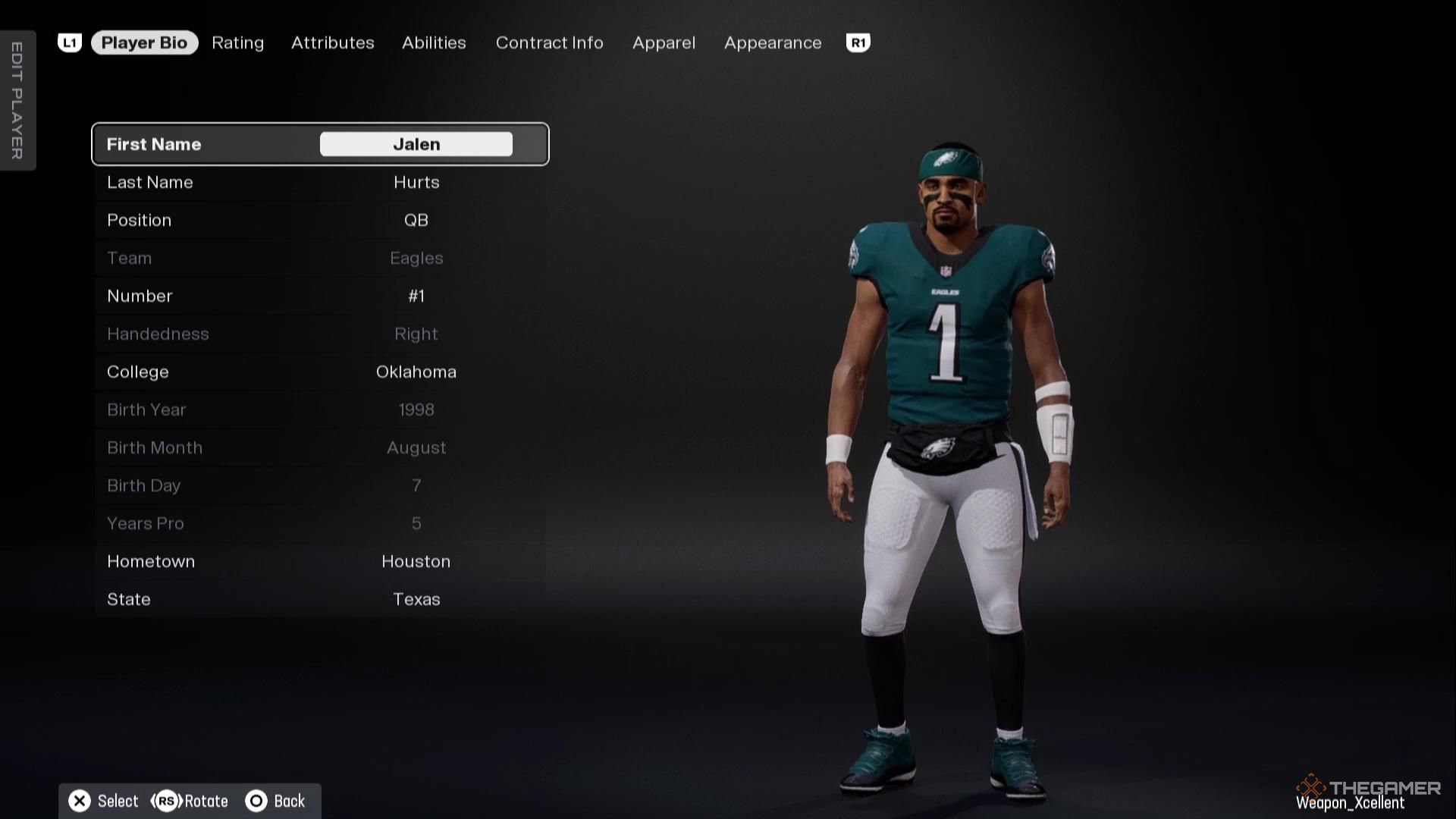 Jalen Hurts in Madden NFL 26.