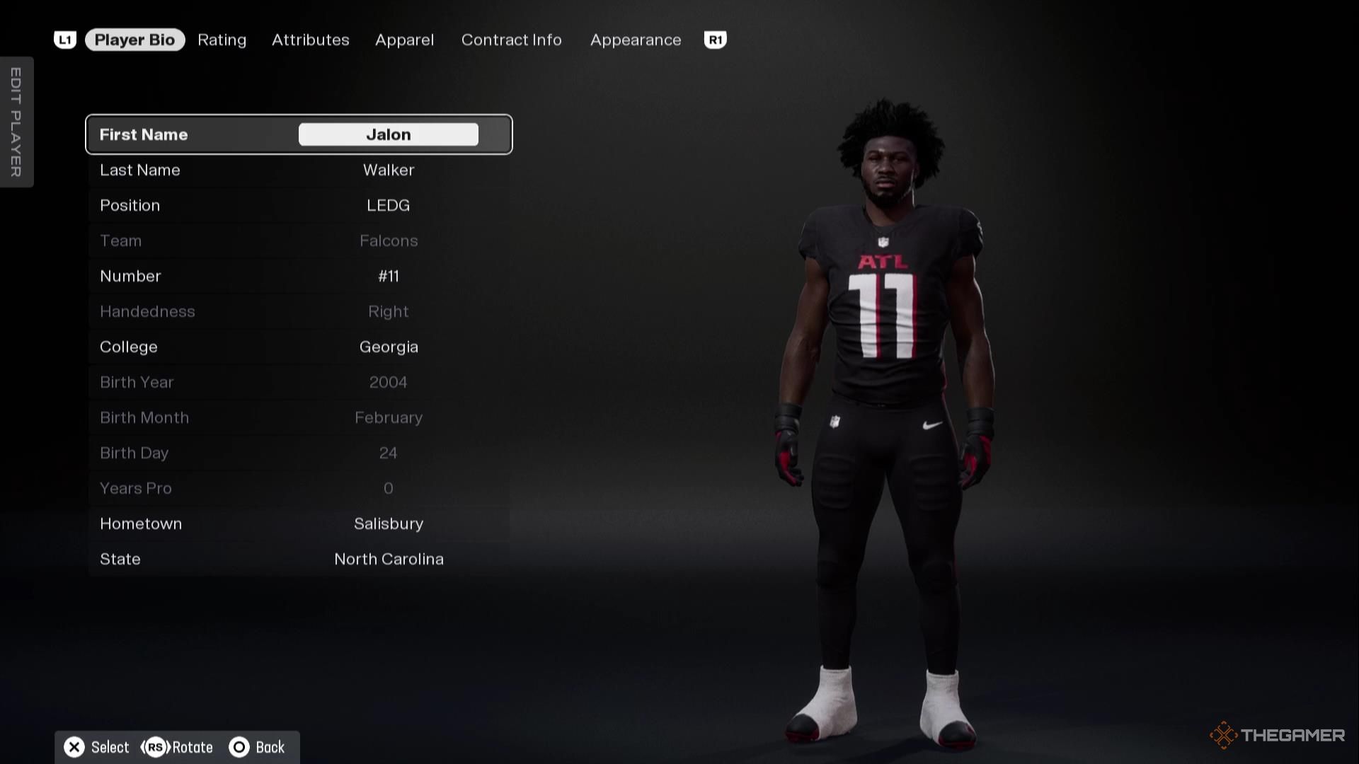 Jalon Walker in Madden NFL 26.
