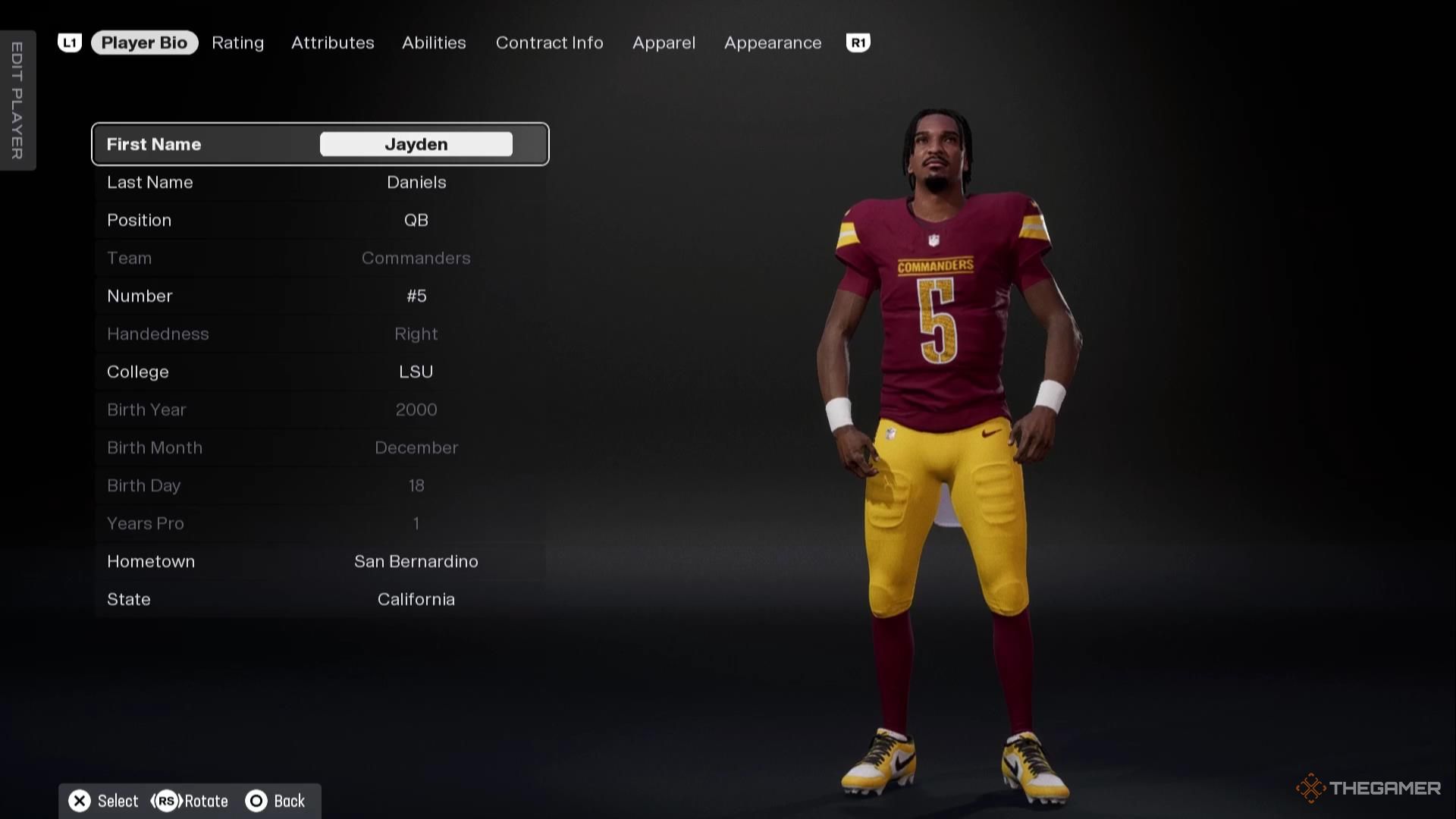 Jayden Daniels in Madden NFL 26.