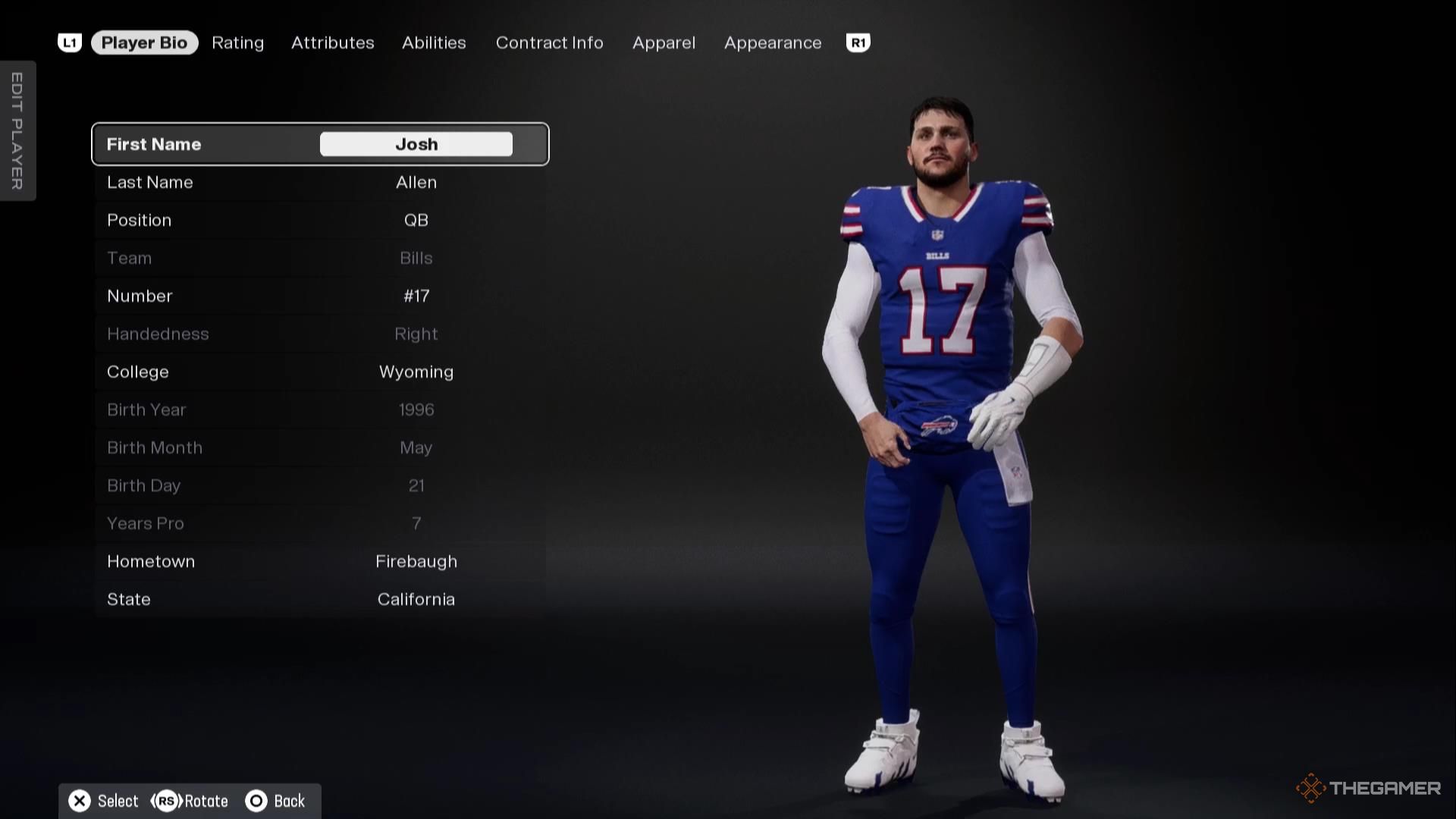 Josh Allen in Madden NFL 26.