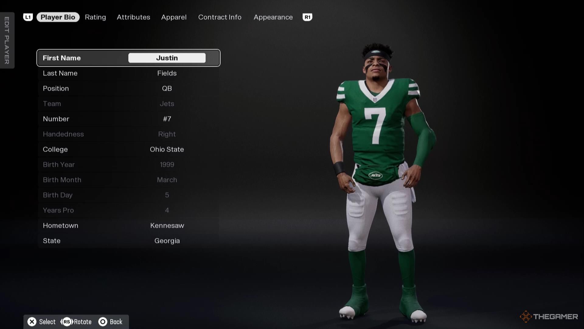 Justin Fields in Madden NFL 26.