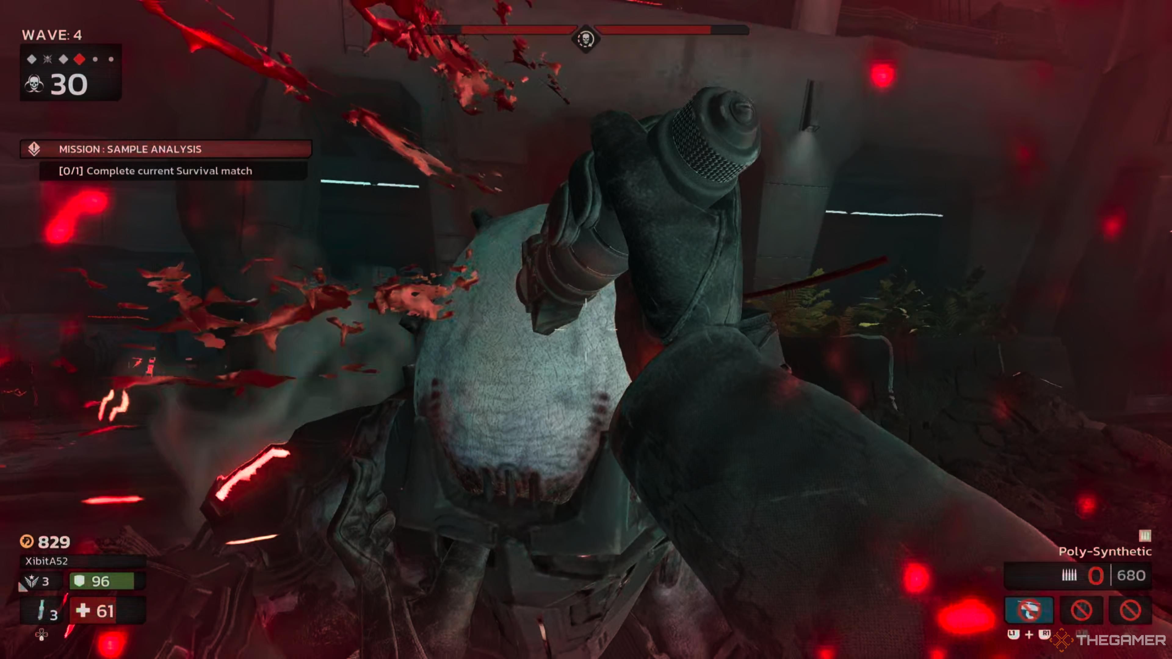 Performing an execution on a Zed in Killing Floor 3.