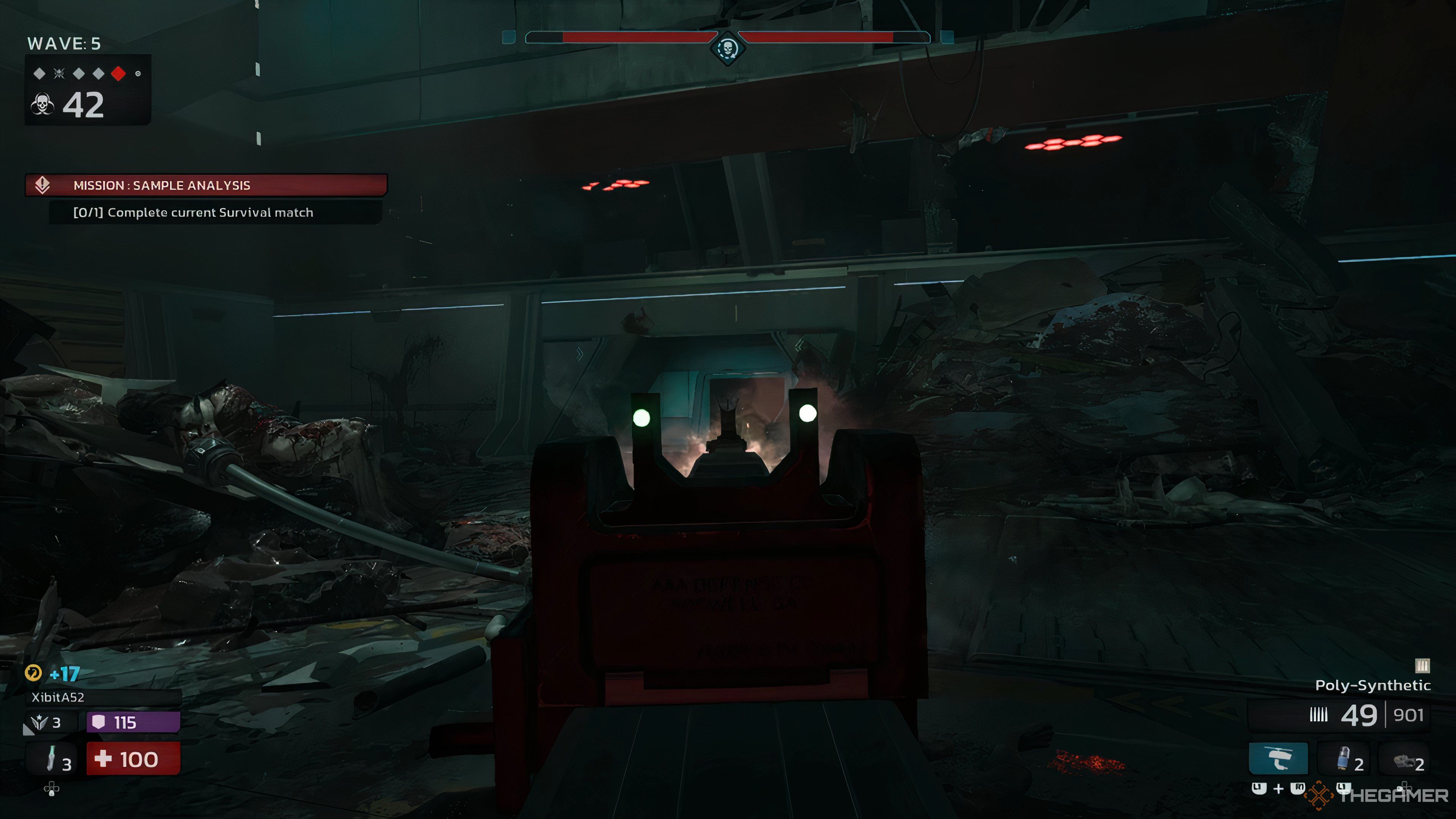 Shooting Zed with the Wraith in Killing Floor 3.