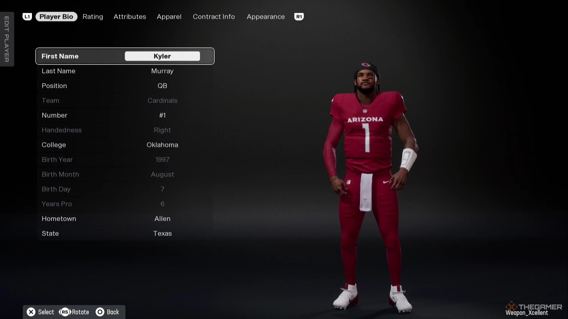 Kyler Murray in Madden NFL 26.