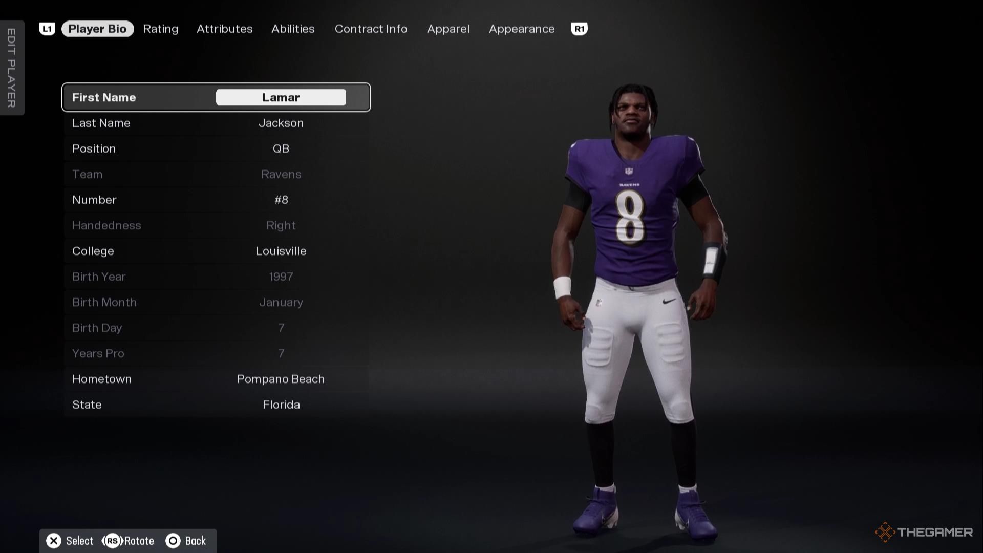 Lamar Jackson in Madden NFL 26.