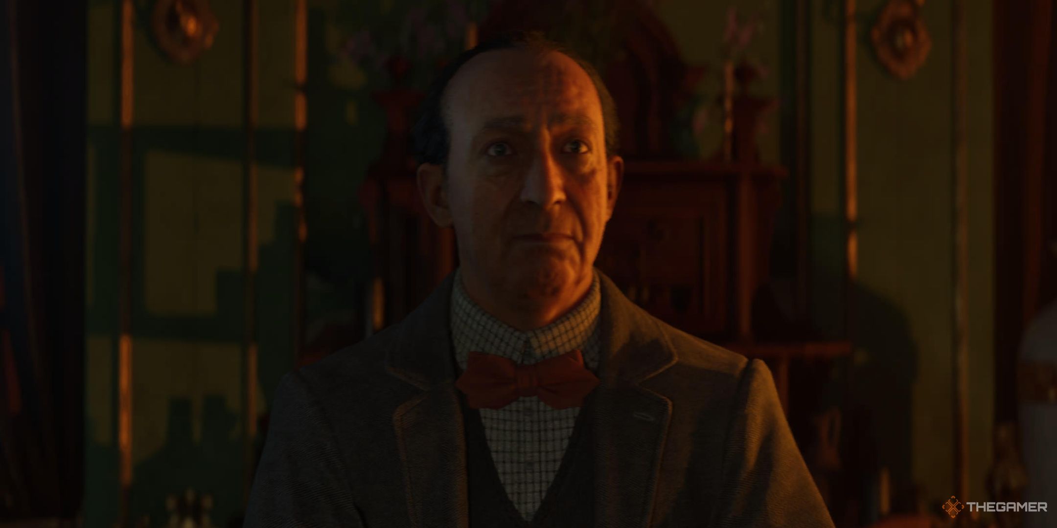 ludovici looks frightened as he sees enzo break into his office in mafia: the old country.