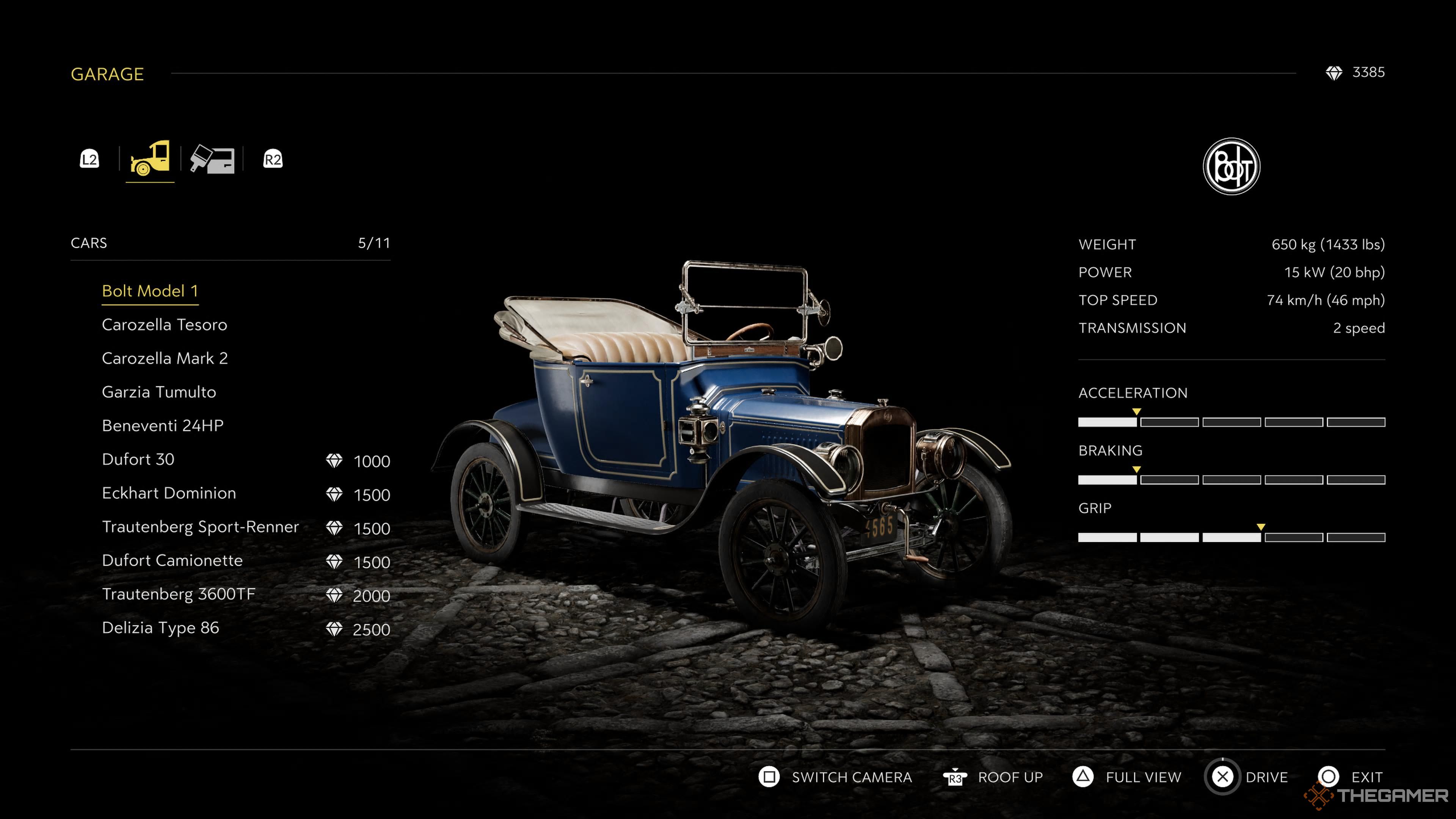 the bolt model 1 on the garage menu in mafia: the old country.