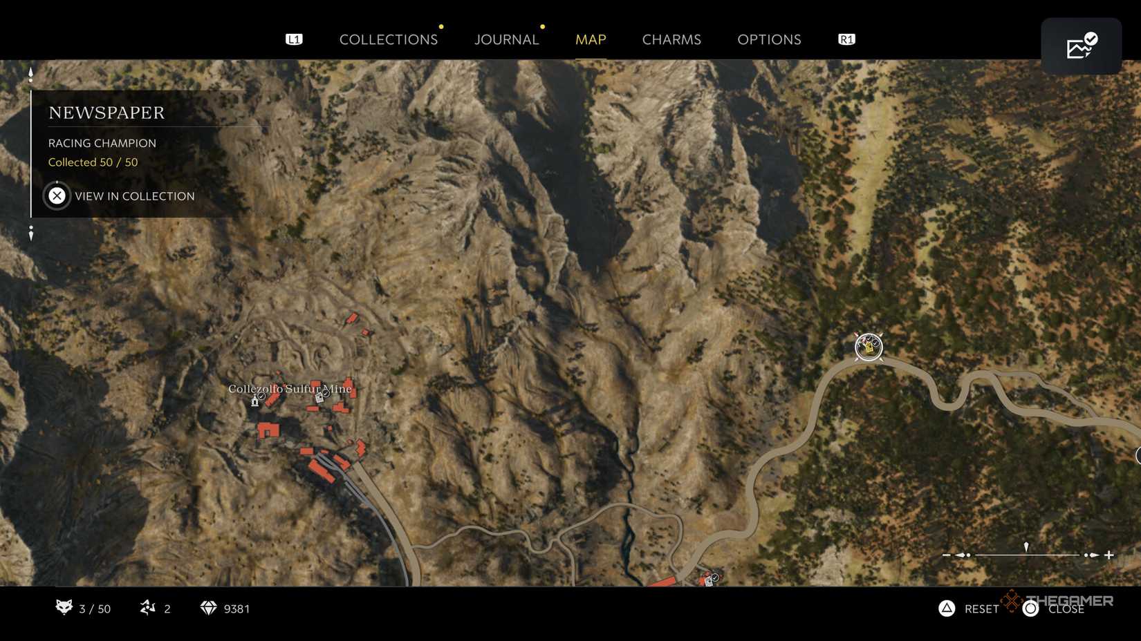 the racing champion newspaper is highlighted on the map in mafia: the old country.