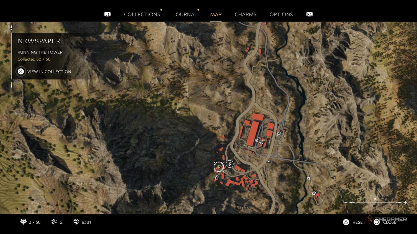 the running the tower newspaper is highlighted on the map in mafia: the old country.