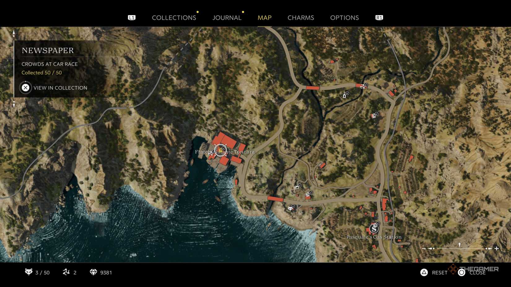 the crowds at car race newspaper is highlighted on the map in mafia: the old country.