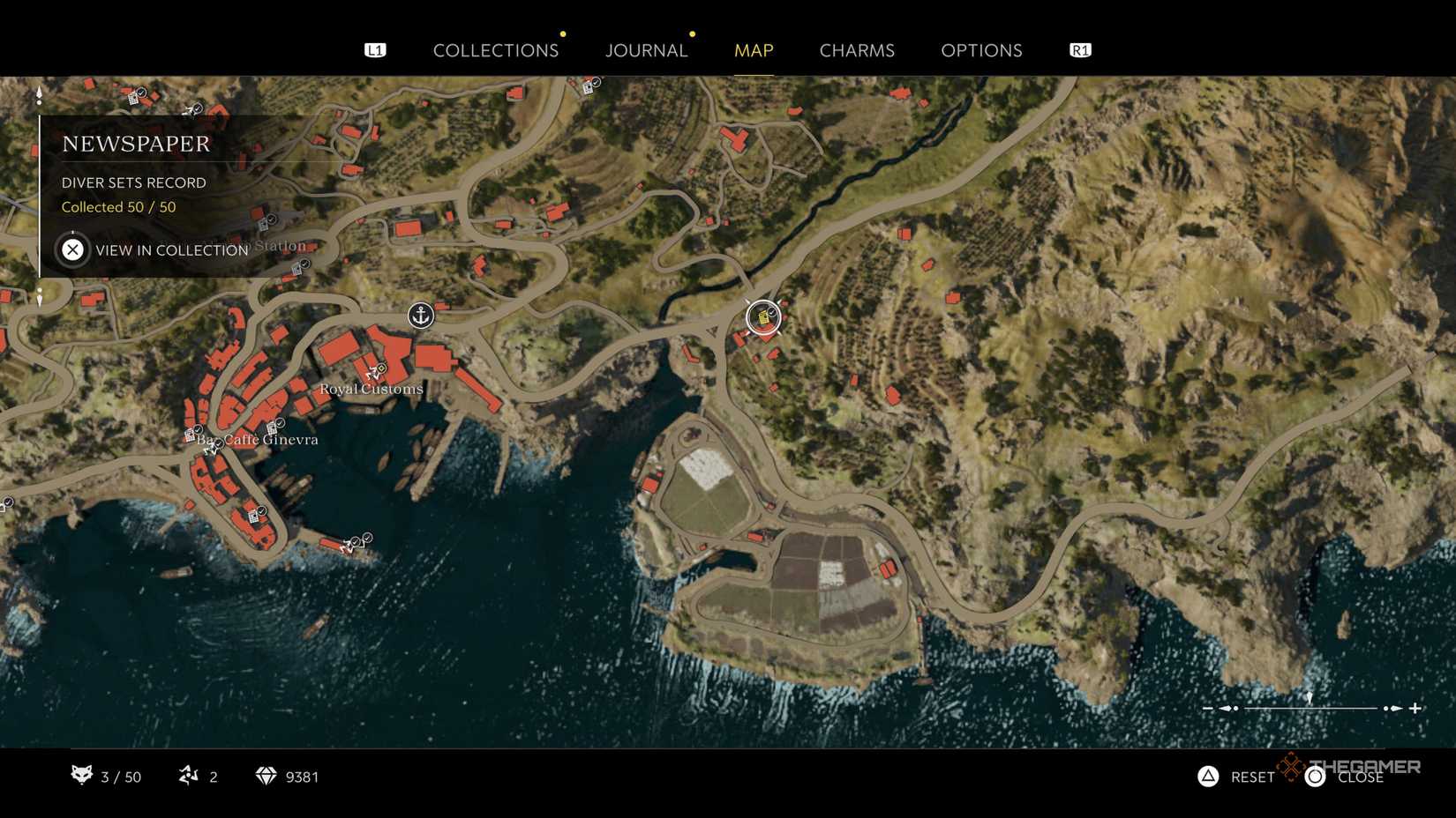 the diver sets record newspaper is highlighted on the map in mafia: the old country.