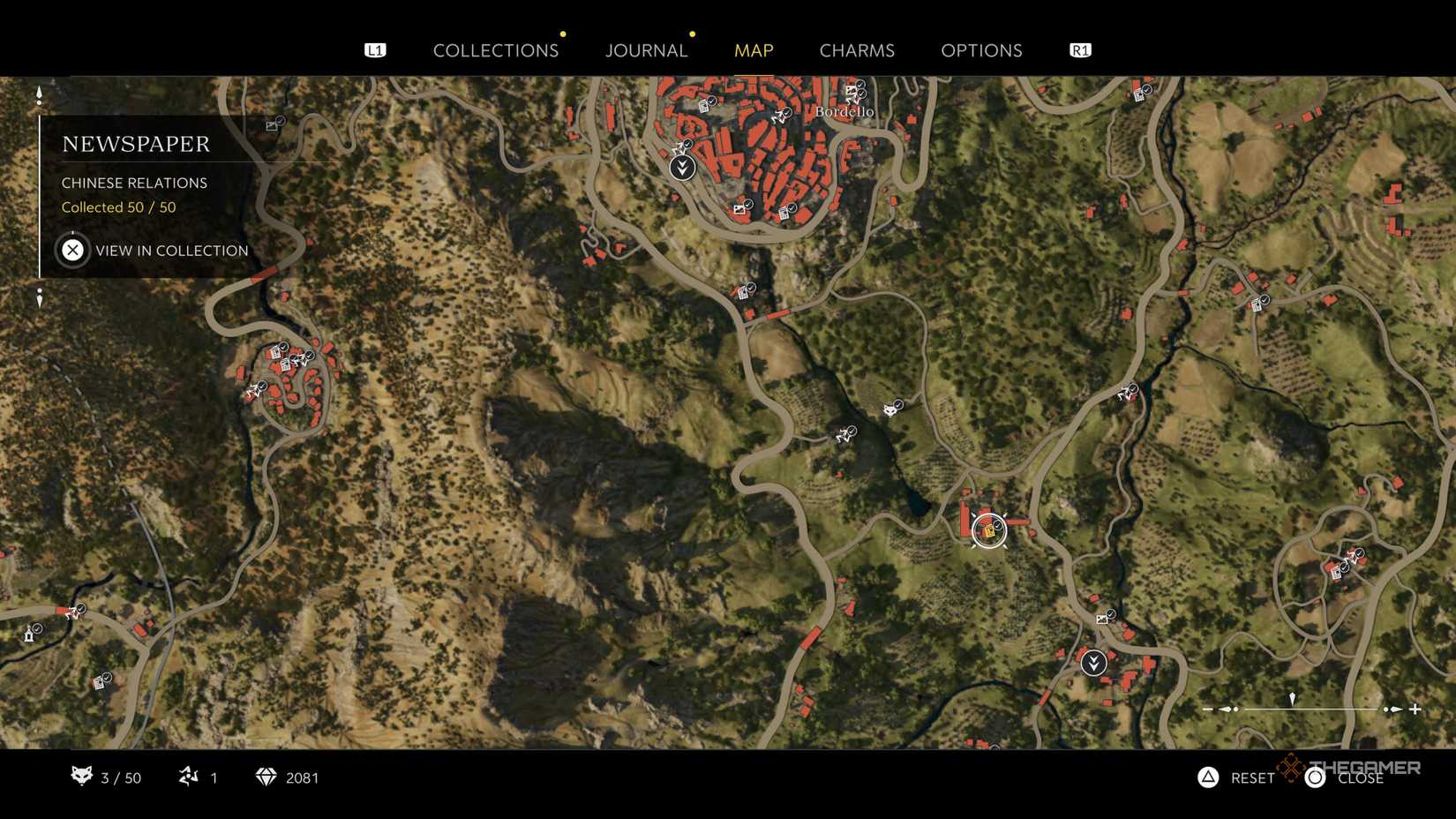 the chinese relations newspaper is highlighted on the map in mafia: the old country.
