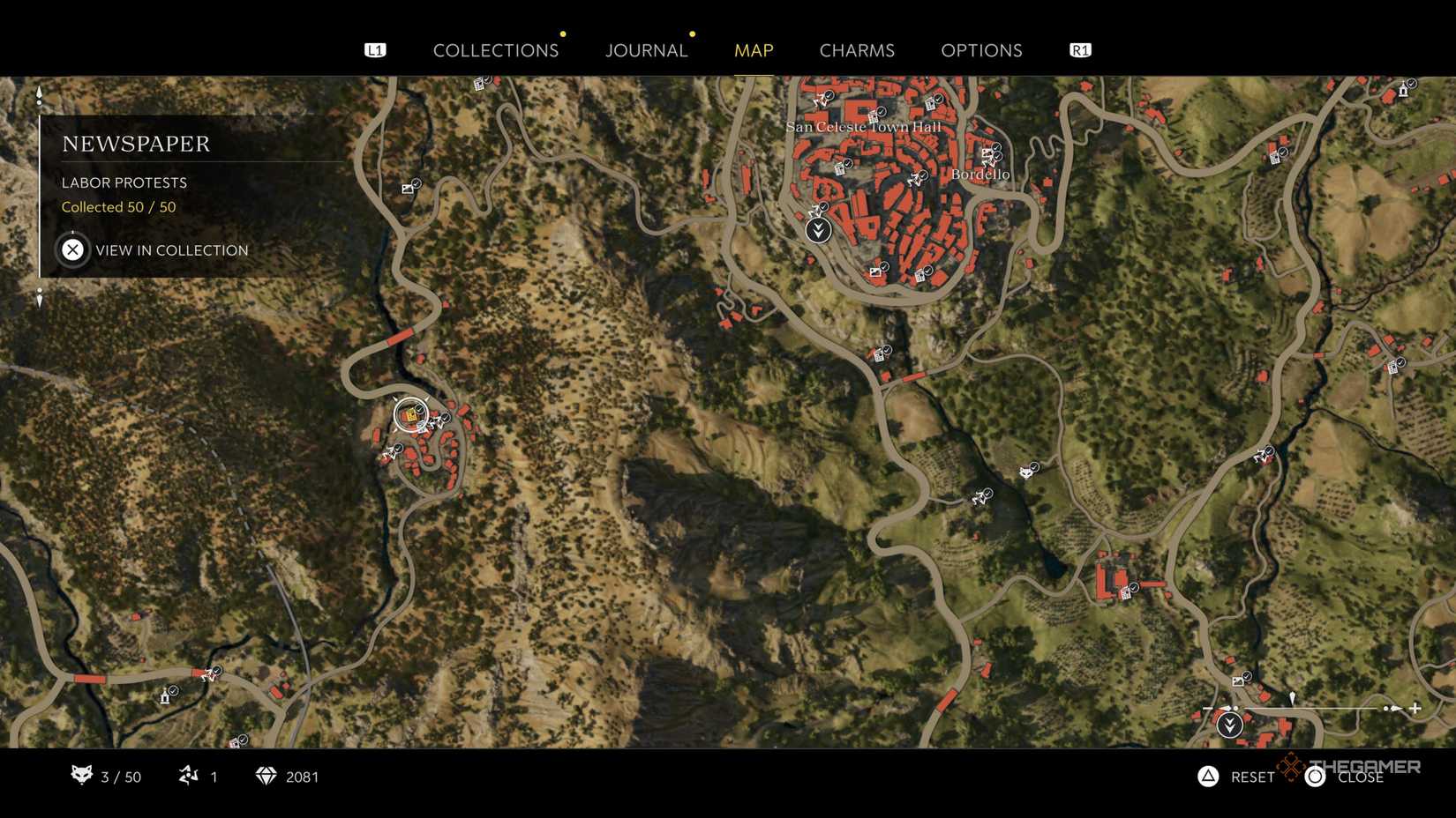 the labor protests newspaper is highlighted on the map in mafia: the old country.