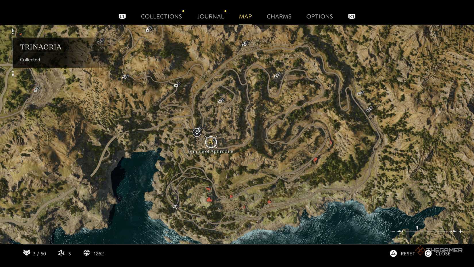 the in-game map in Mafia: the Old Country is centered on L'Antica Riva in the southeast.