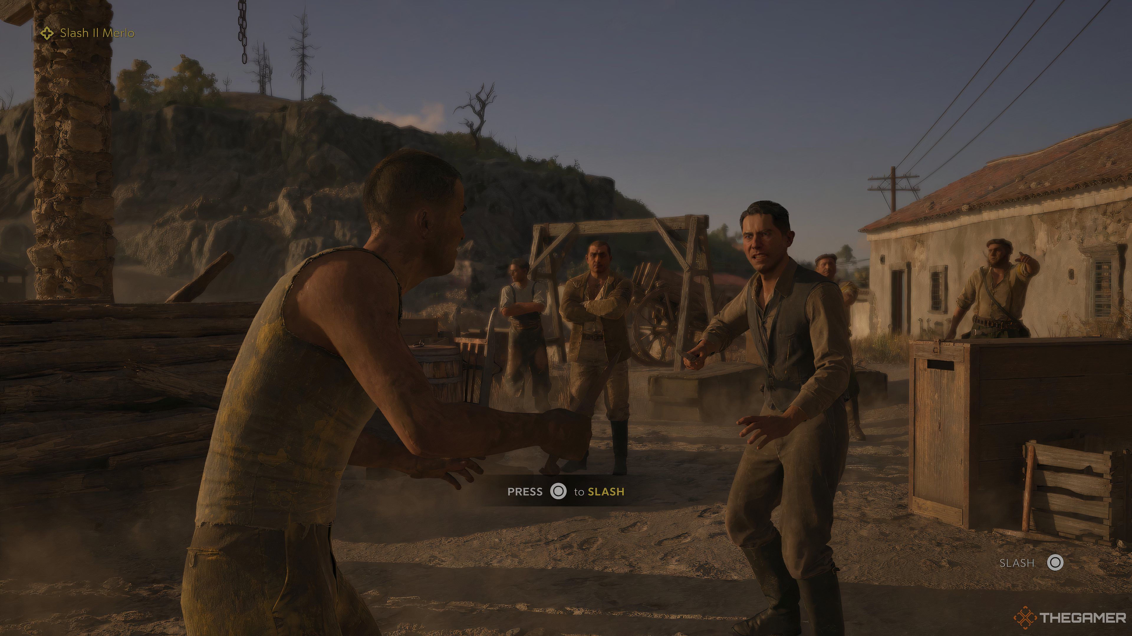 Enzo fighting Il Merlo in Mafia: The Old Country.