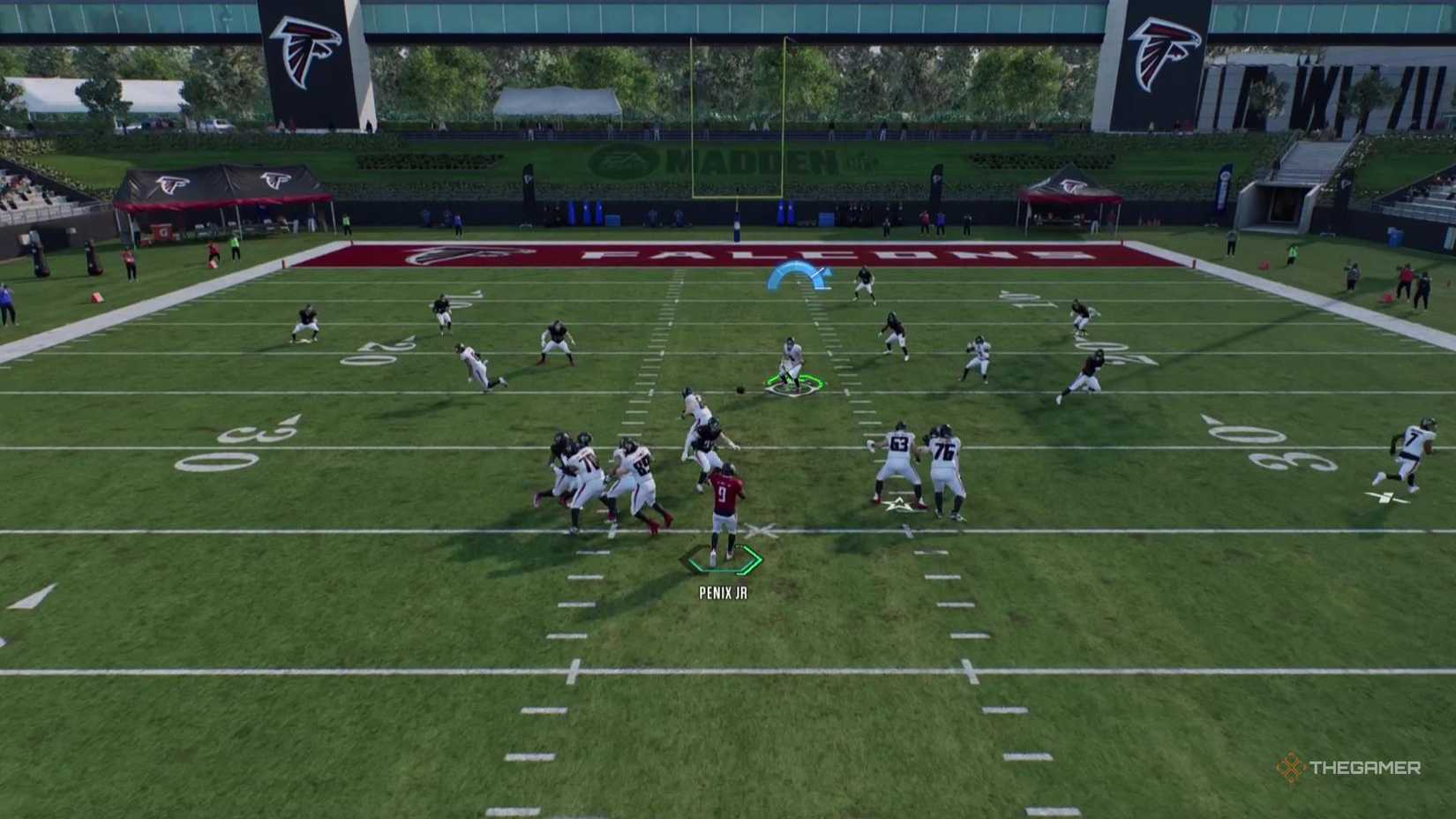 Penix Jr throws the ball to Drake London in Madden NFL 26.